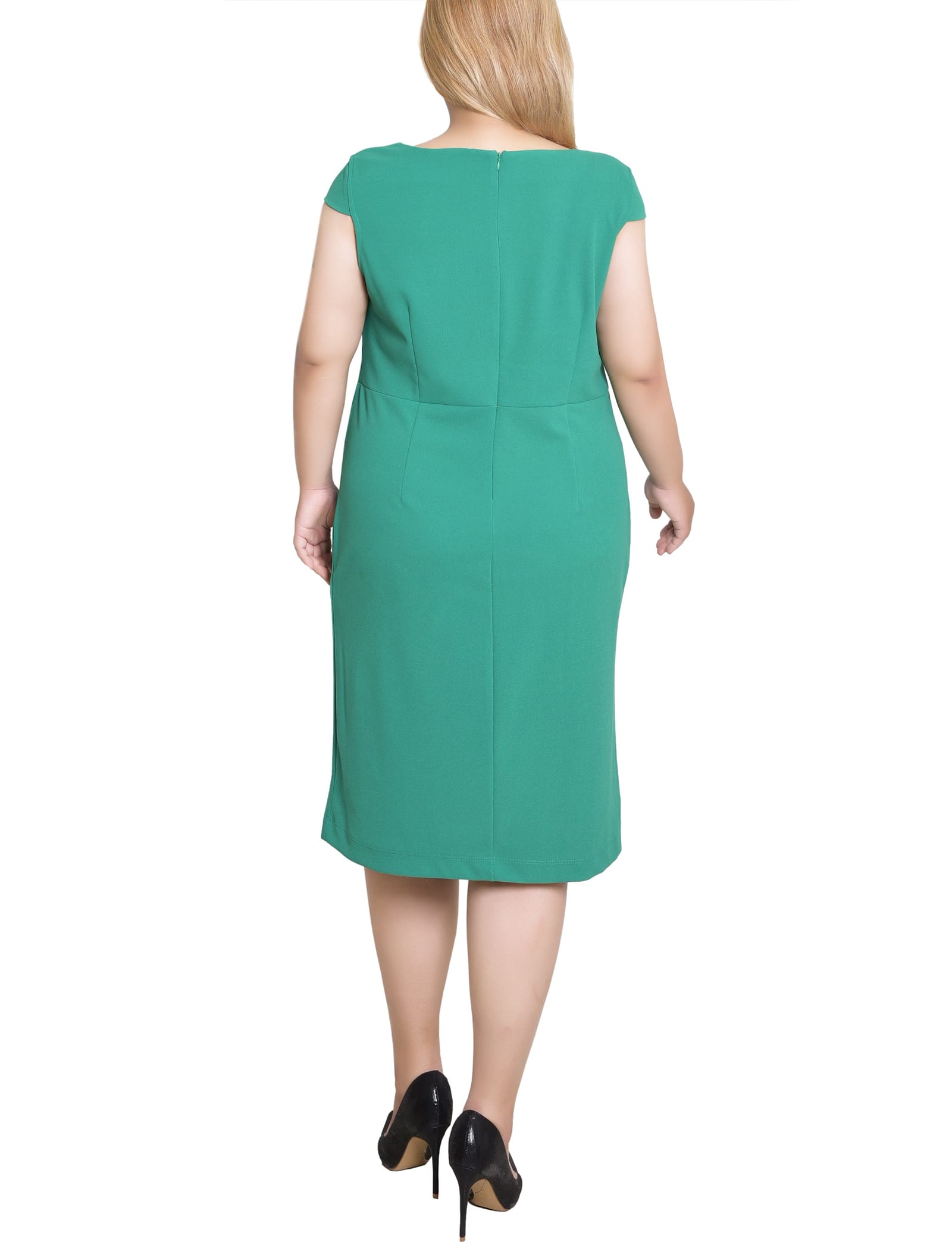 Plus Size Cap Sleeve Exposed Zipper Dress thumbnail 2