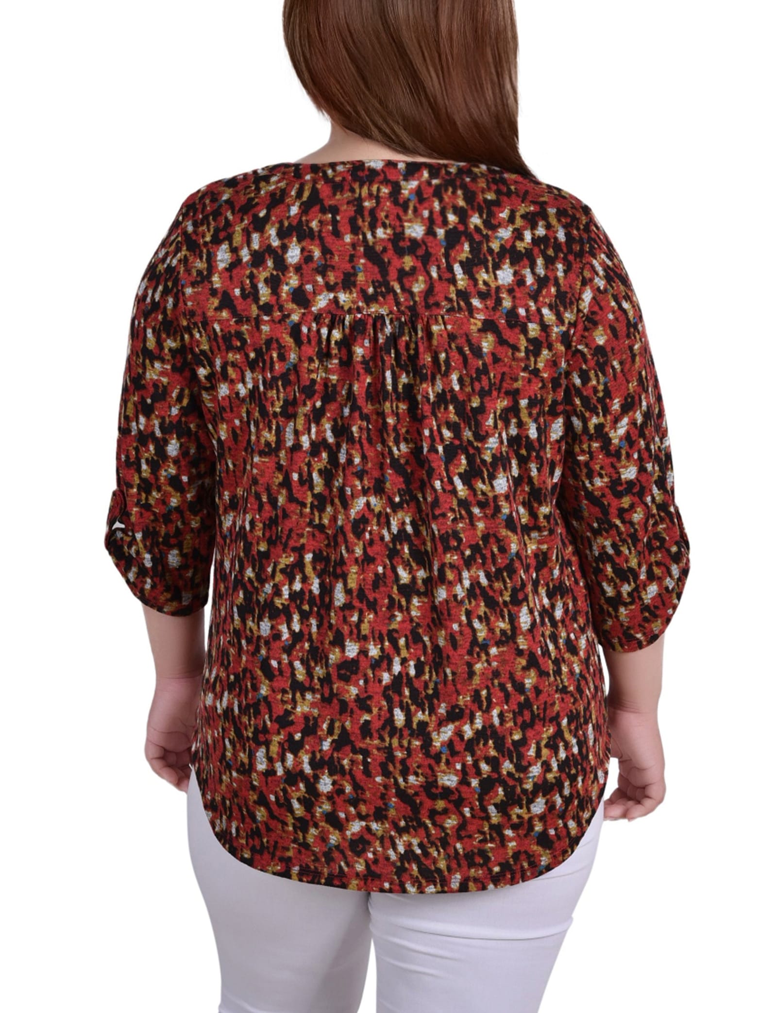 Plus Size 3/4 Roll Sleeve Top thumbnail 3
