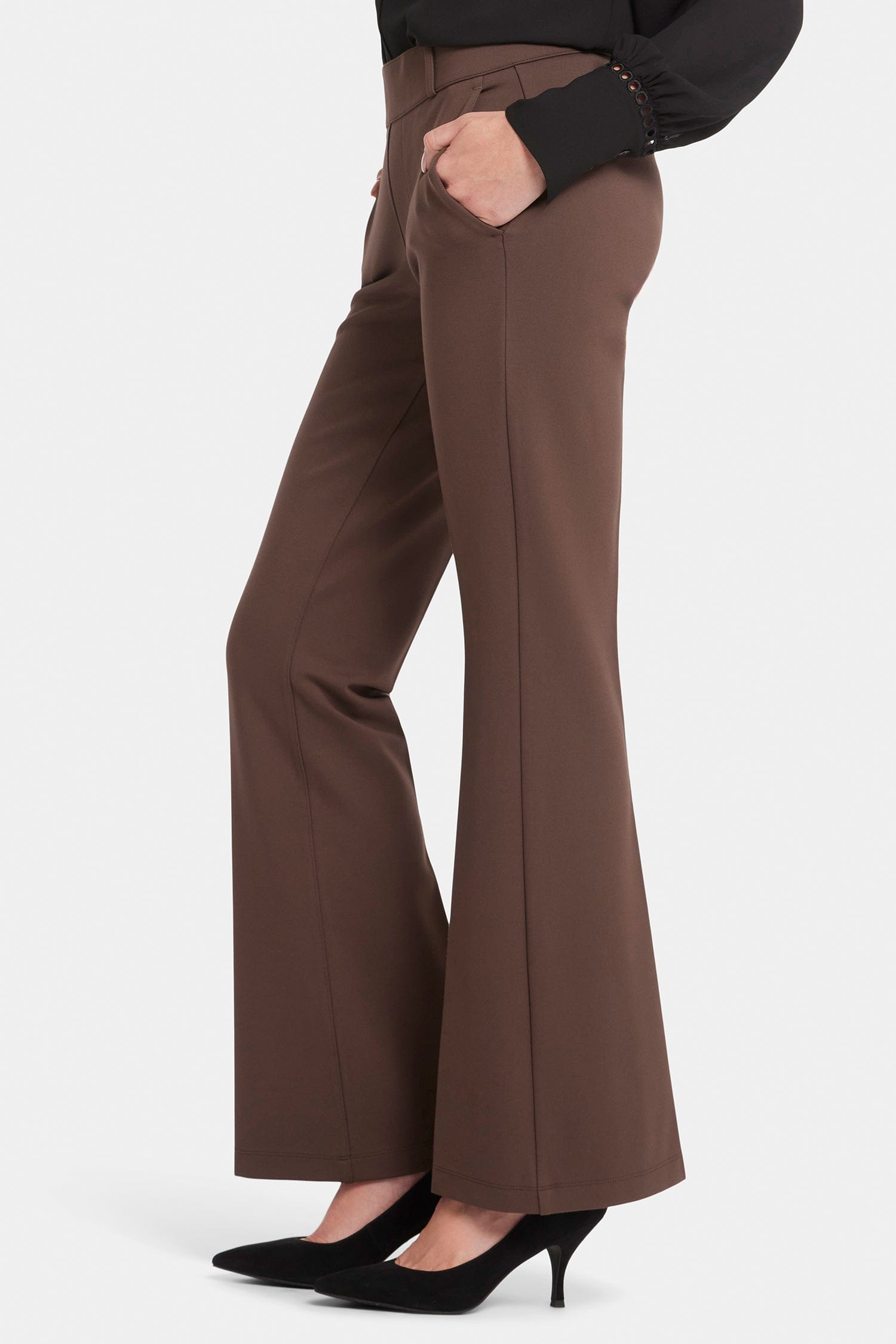 Pull-on Flared Trouser Pants in Petite thumbnail 3