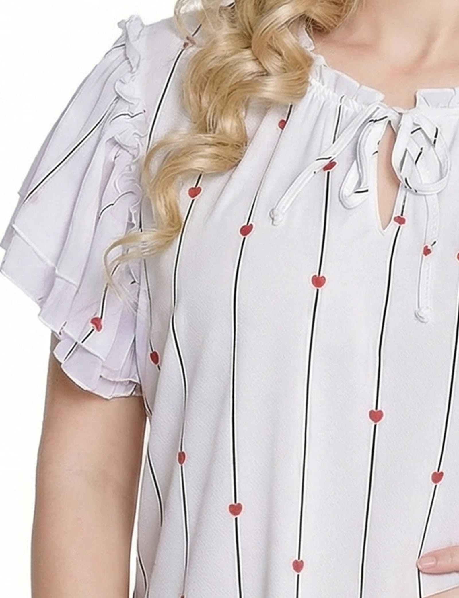 Double Flutter Sleeve Blouse thumbnail 2