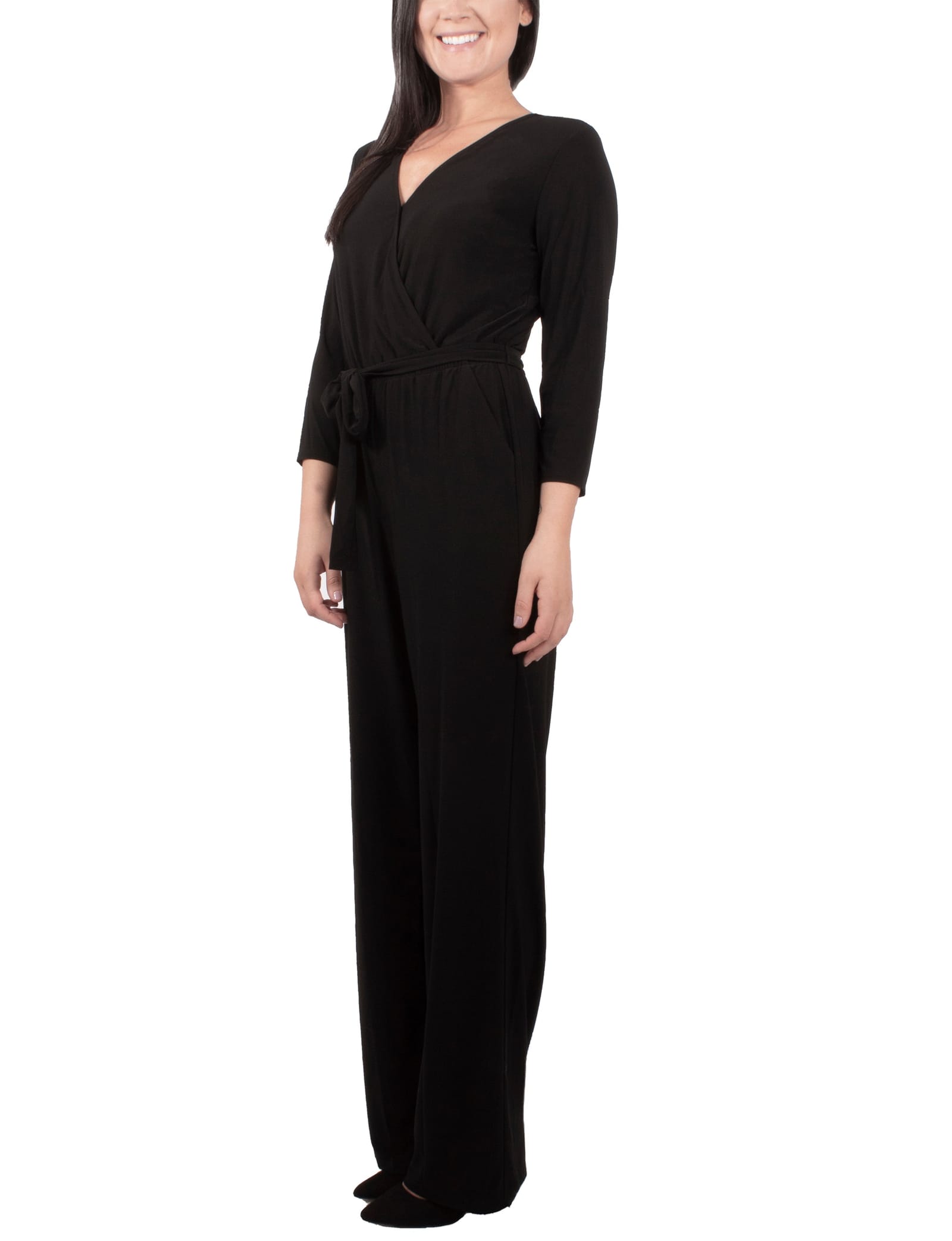 Petite 3/4 Sleeve Belted Jumpsuit thumbnail 2