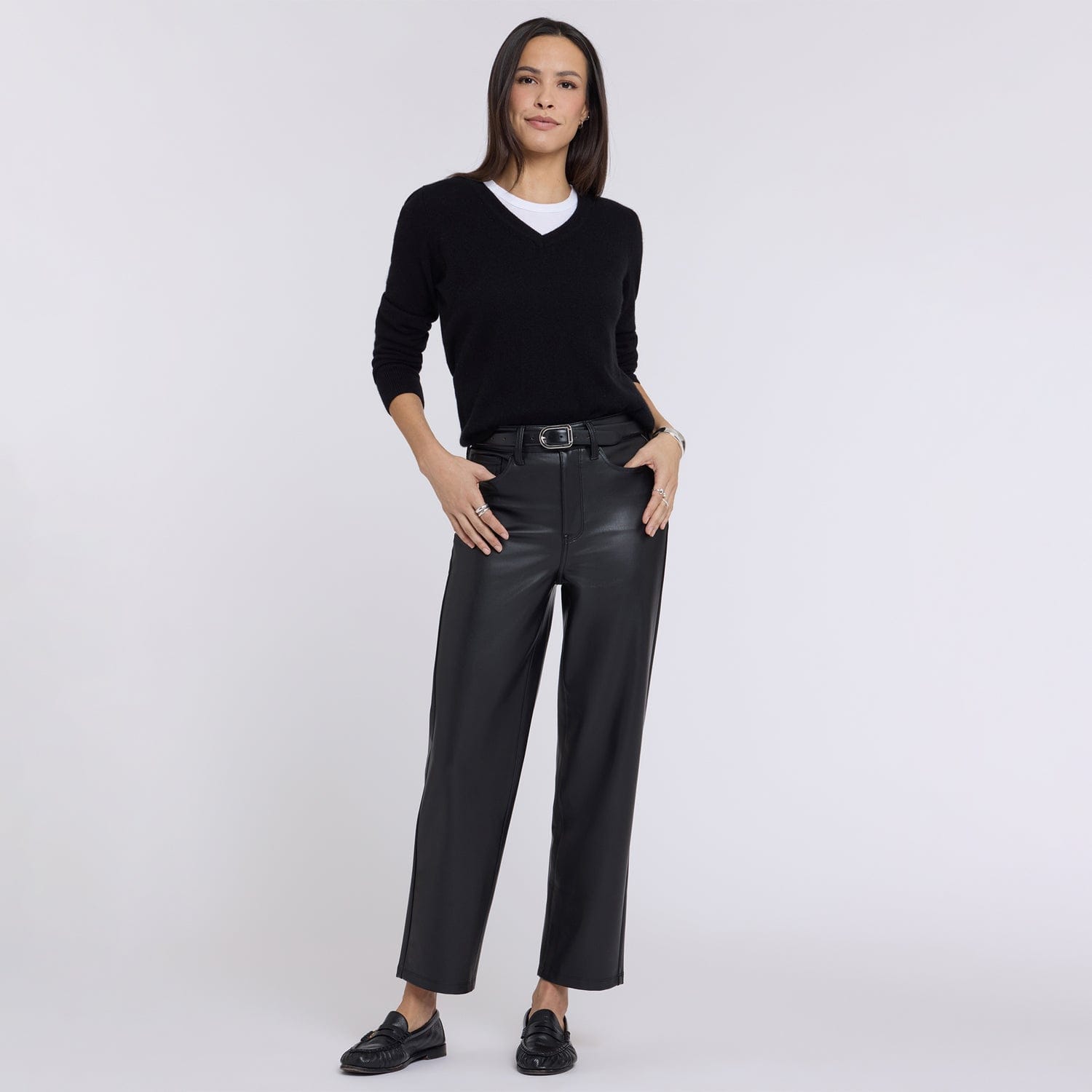 Faux Leather Kasey Stovepipe Pants thumbnail 6