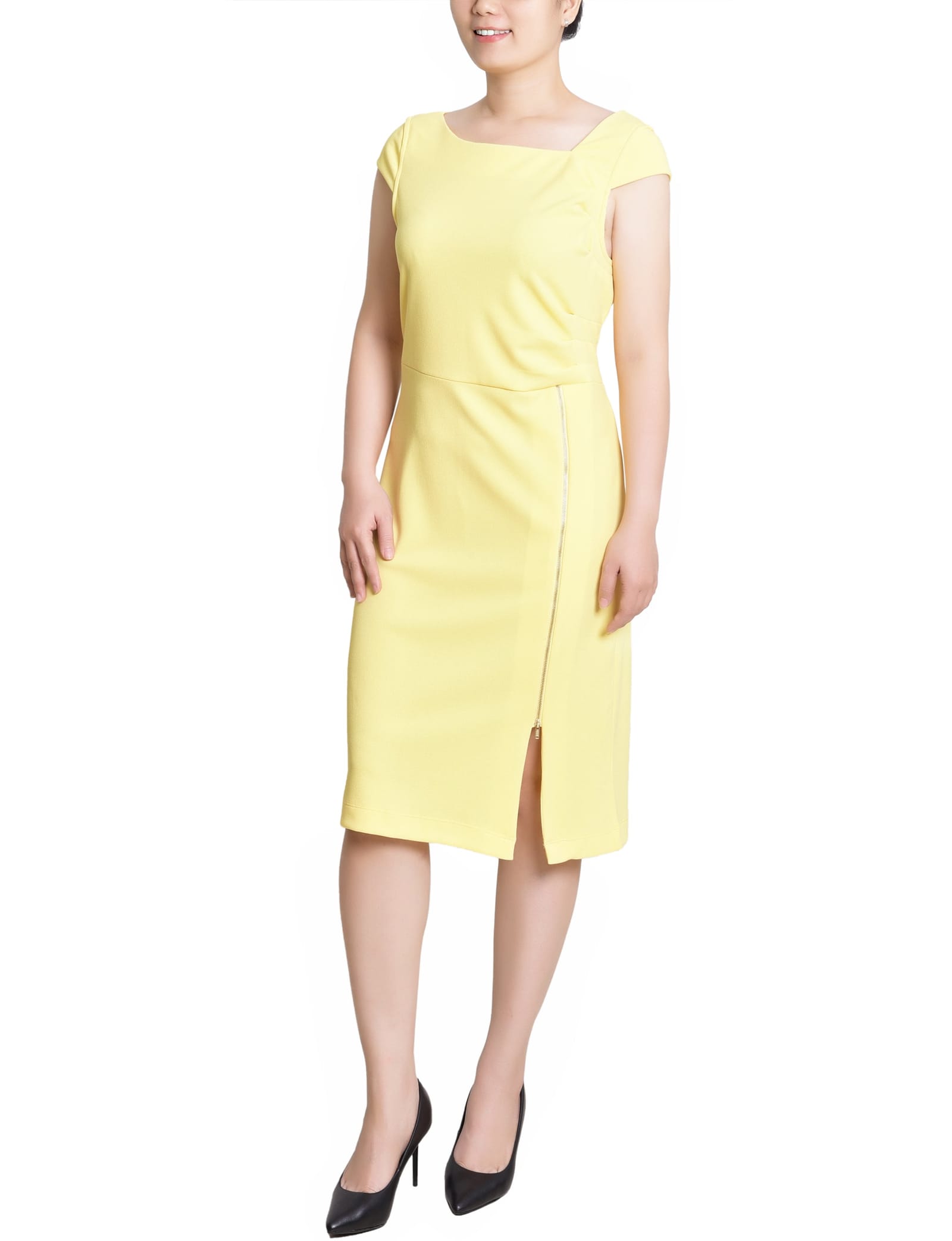 Petite Cap Sleeve Exposed Zipper Dress thumbnail 2