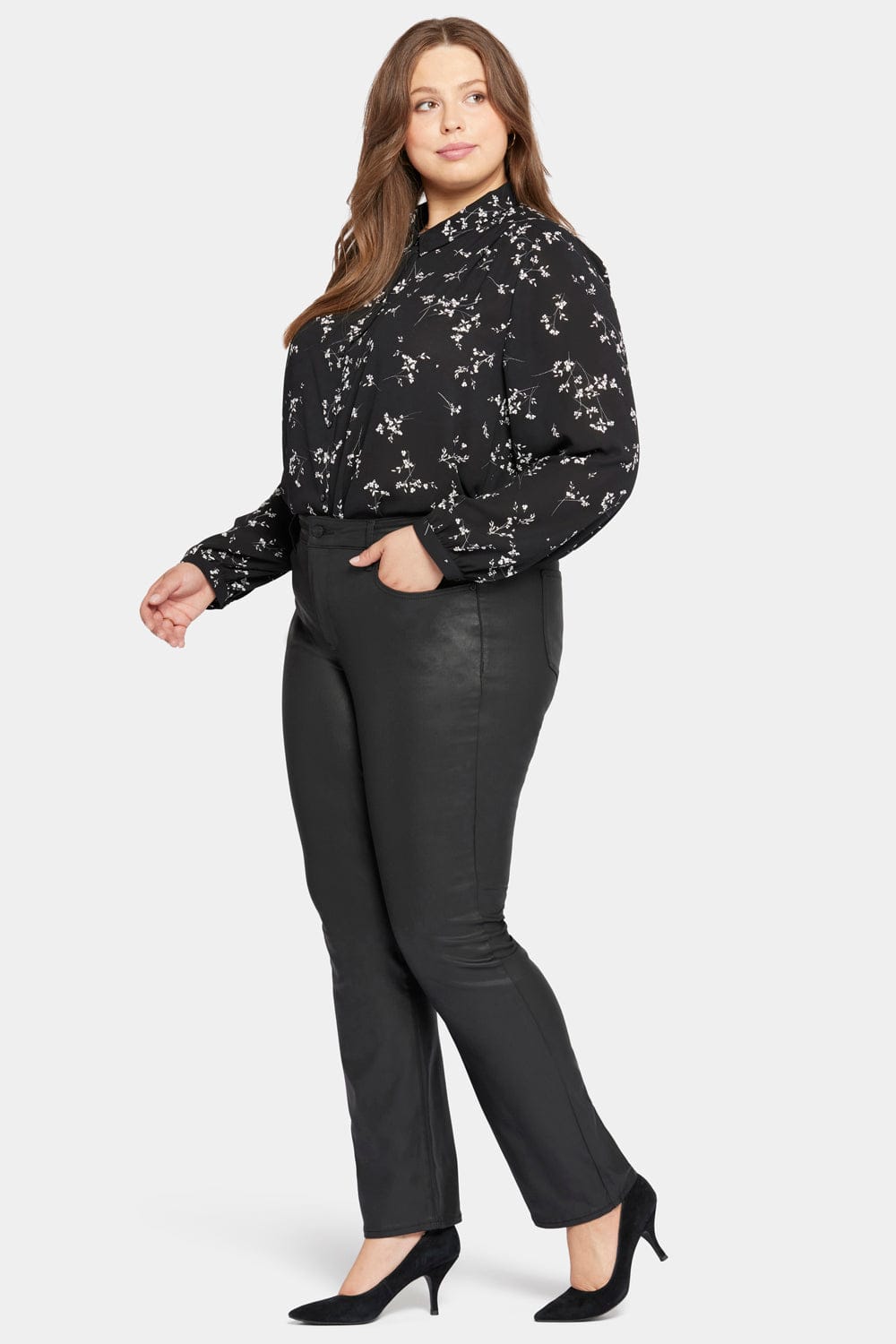 Coated Marilyn Straight Jeans in Plus Size thumbnail 5