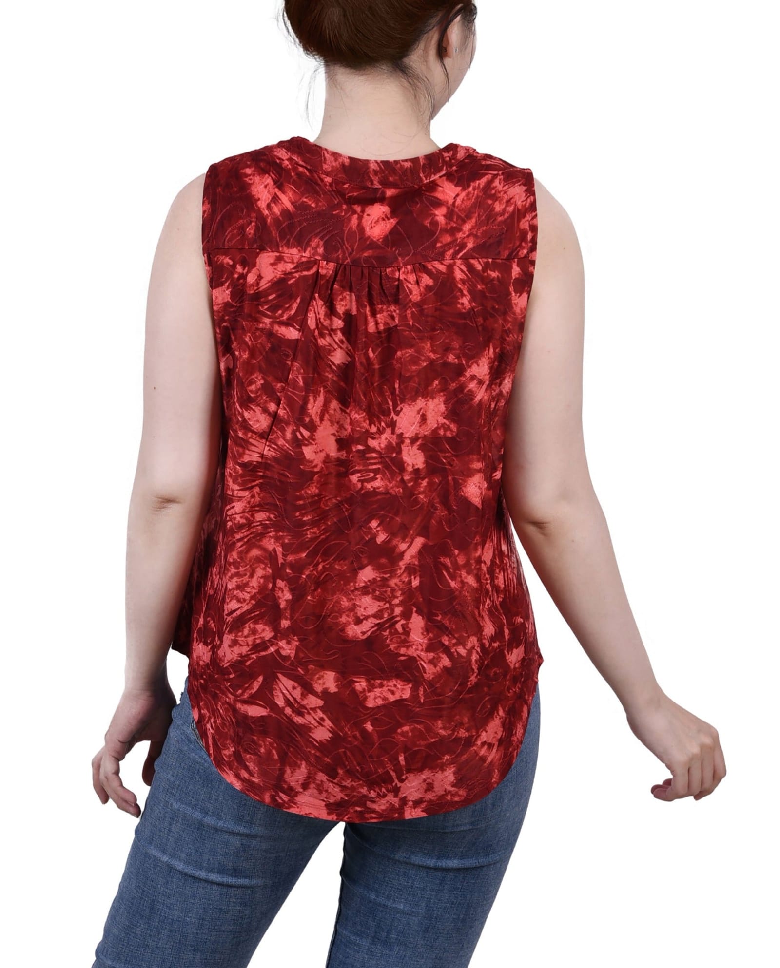 Petite Sleeveless Jacquard Y Neck Top thumbnail 3