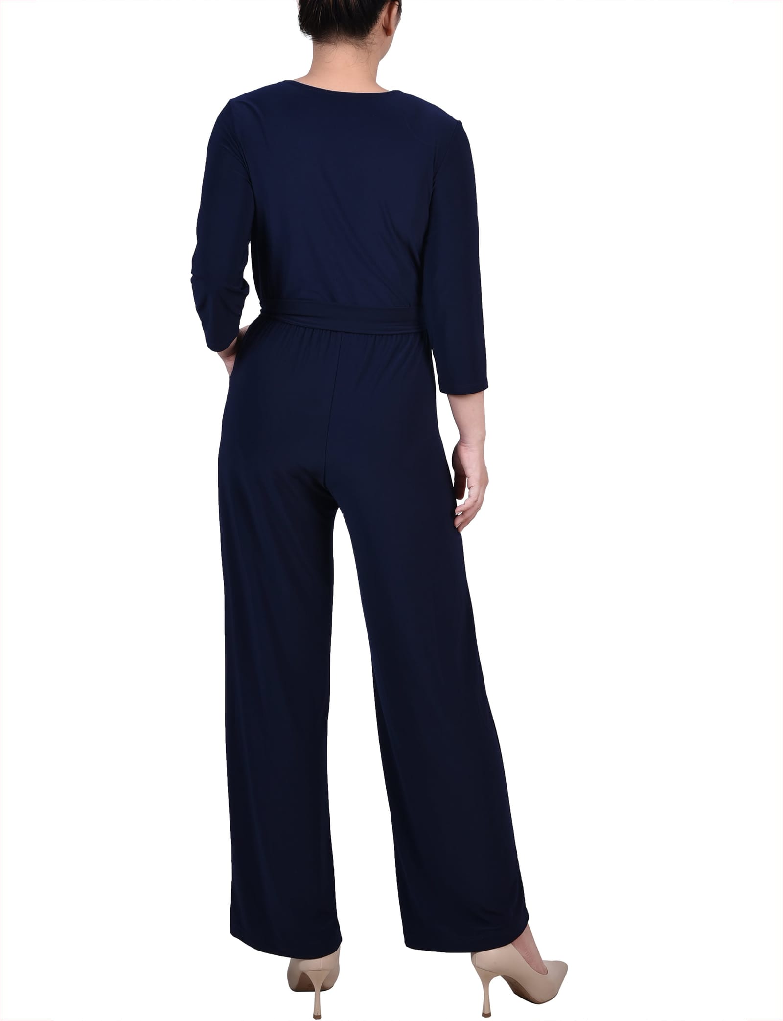 3/4 Sleeve Belted Jumpsuit thumbnail 3
