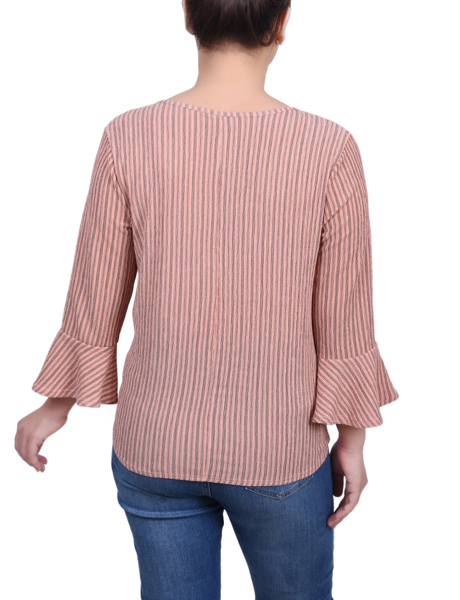 Petite 3/4 Bell Sleeve Textured Knit Top thumbnail 4
