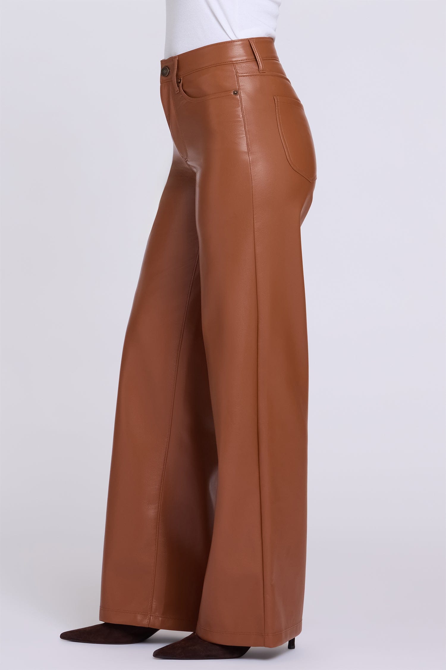 Vegan Stretch Leather Teresa Wide Leg Pants thumbnail 3