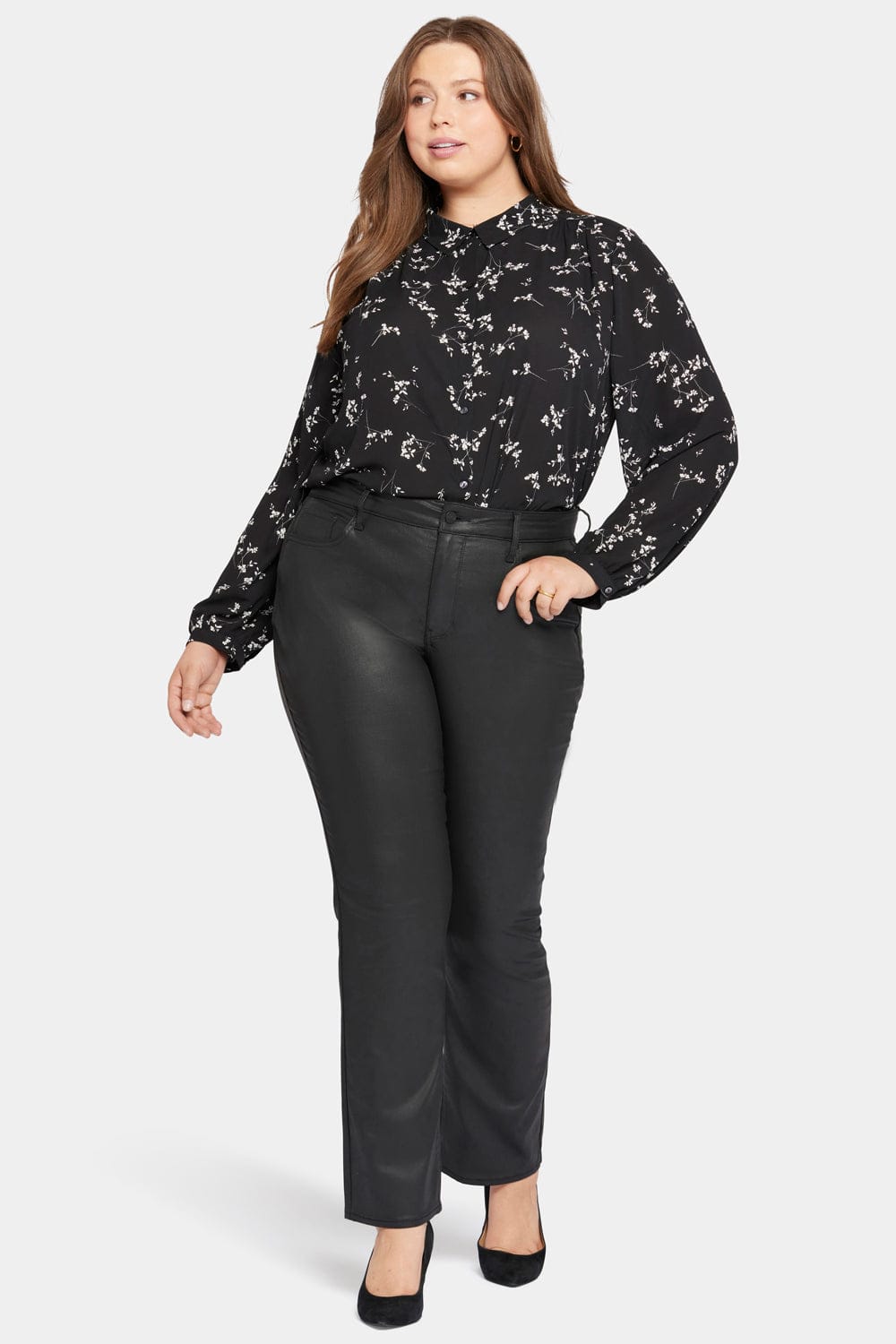 Coated Marilyn Straight Jeans in Plus Size thumbnail 4