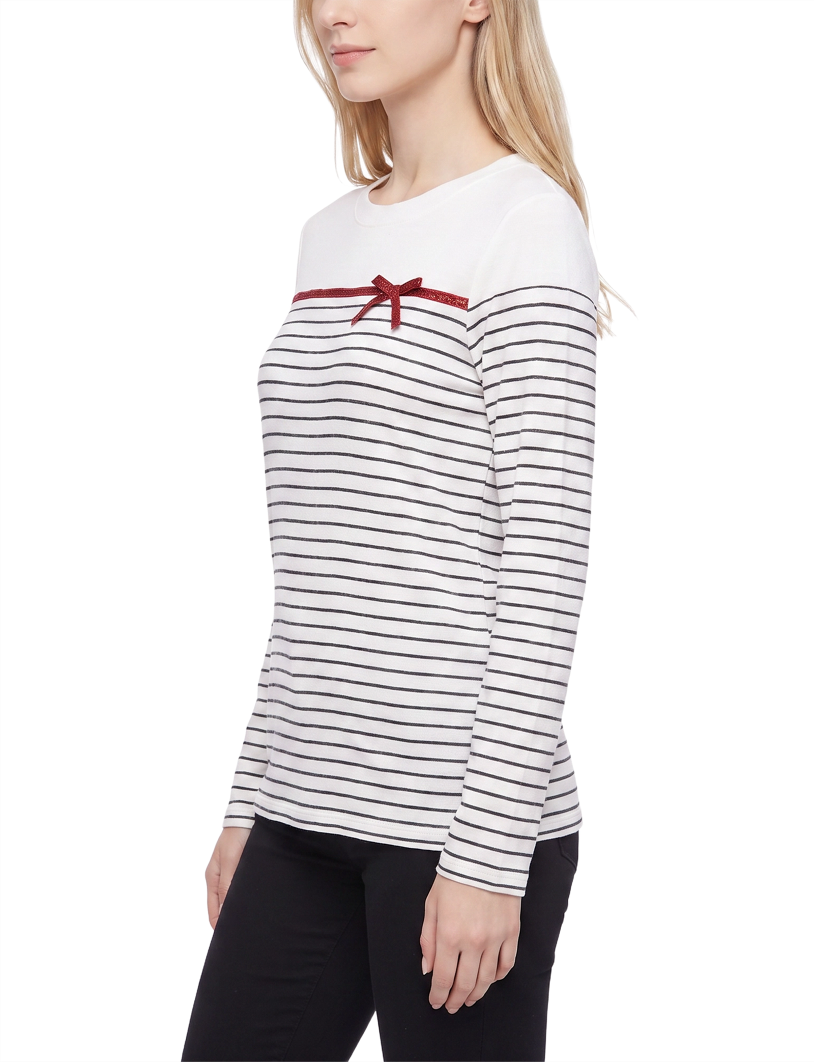 Long Sleeve Ribbon Design Pullover Top thumbnail 2