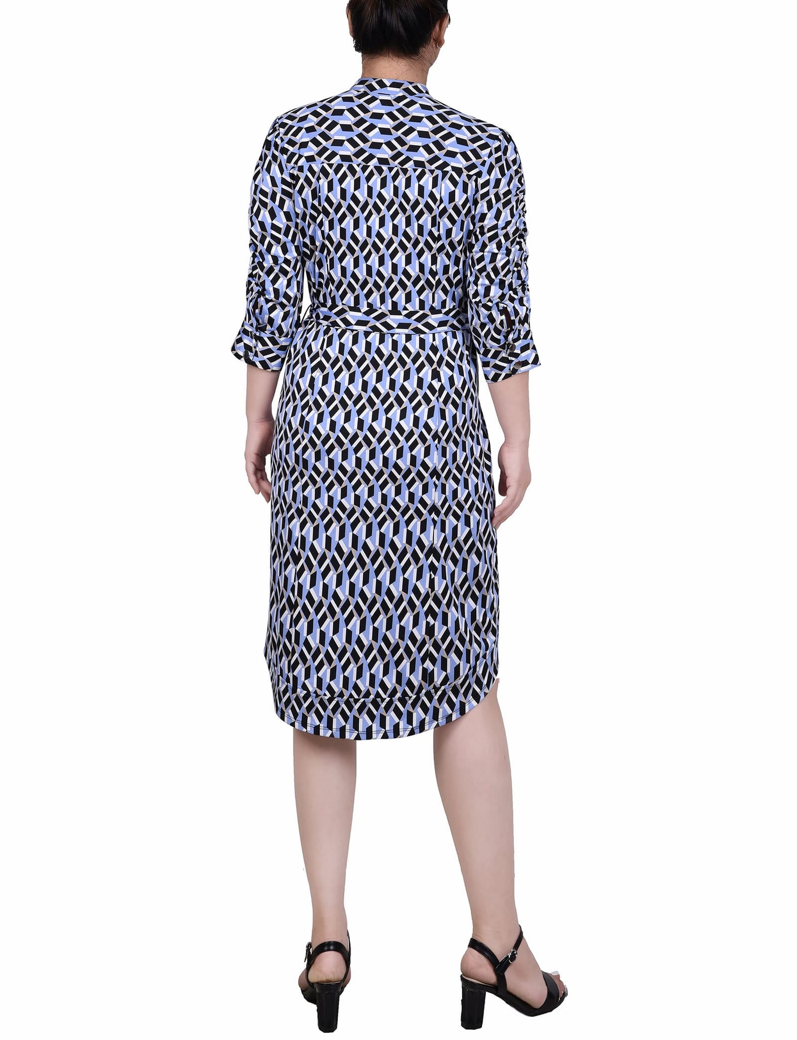 Petite Elbow Sleeve Y Neck Dress thumbnail 3