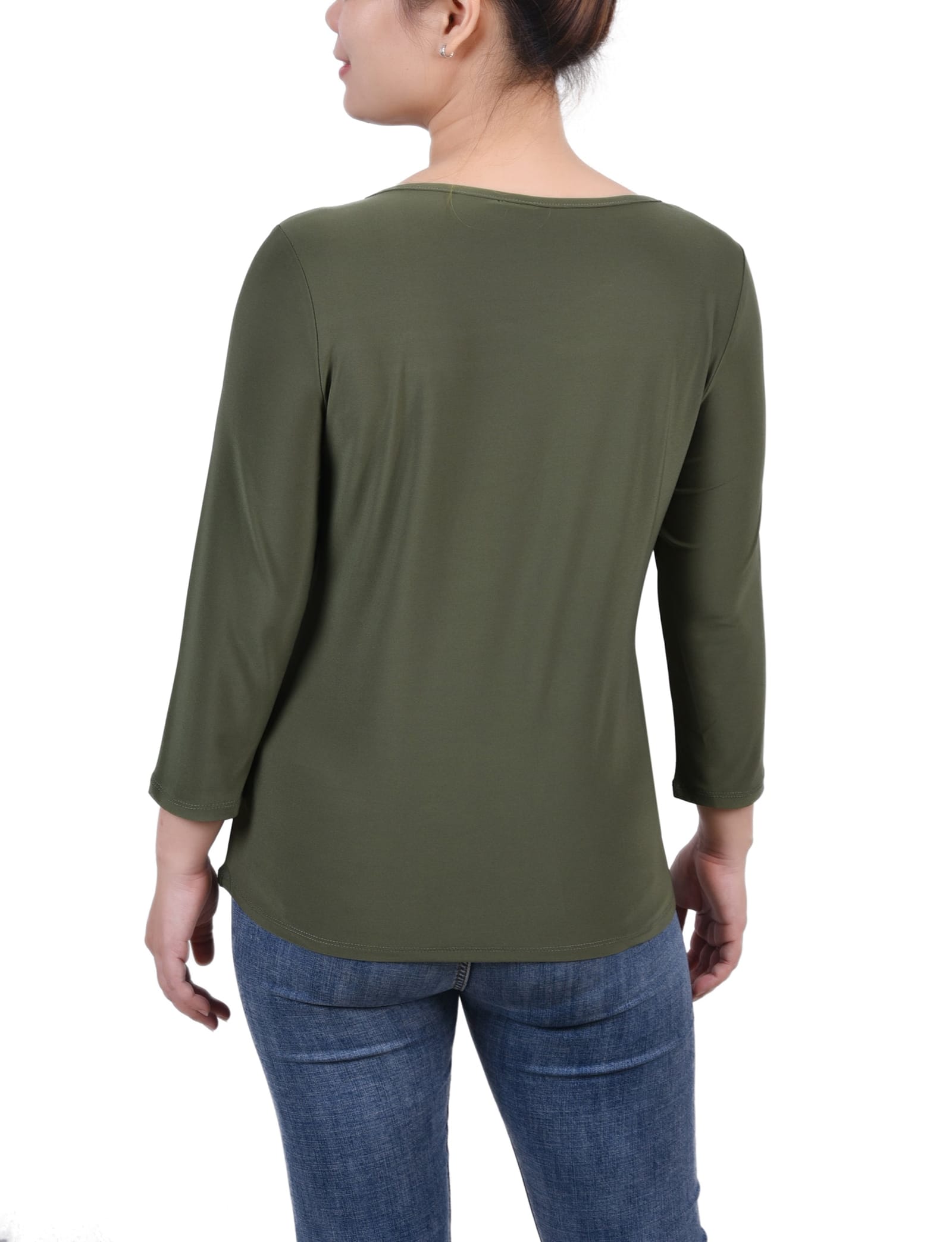 Petite 3/4 Sleeve Cutout Top thumbnail 3