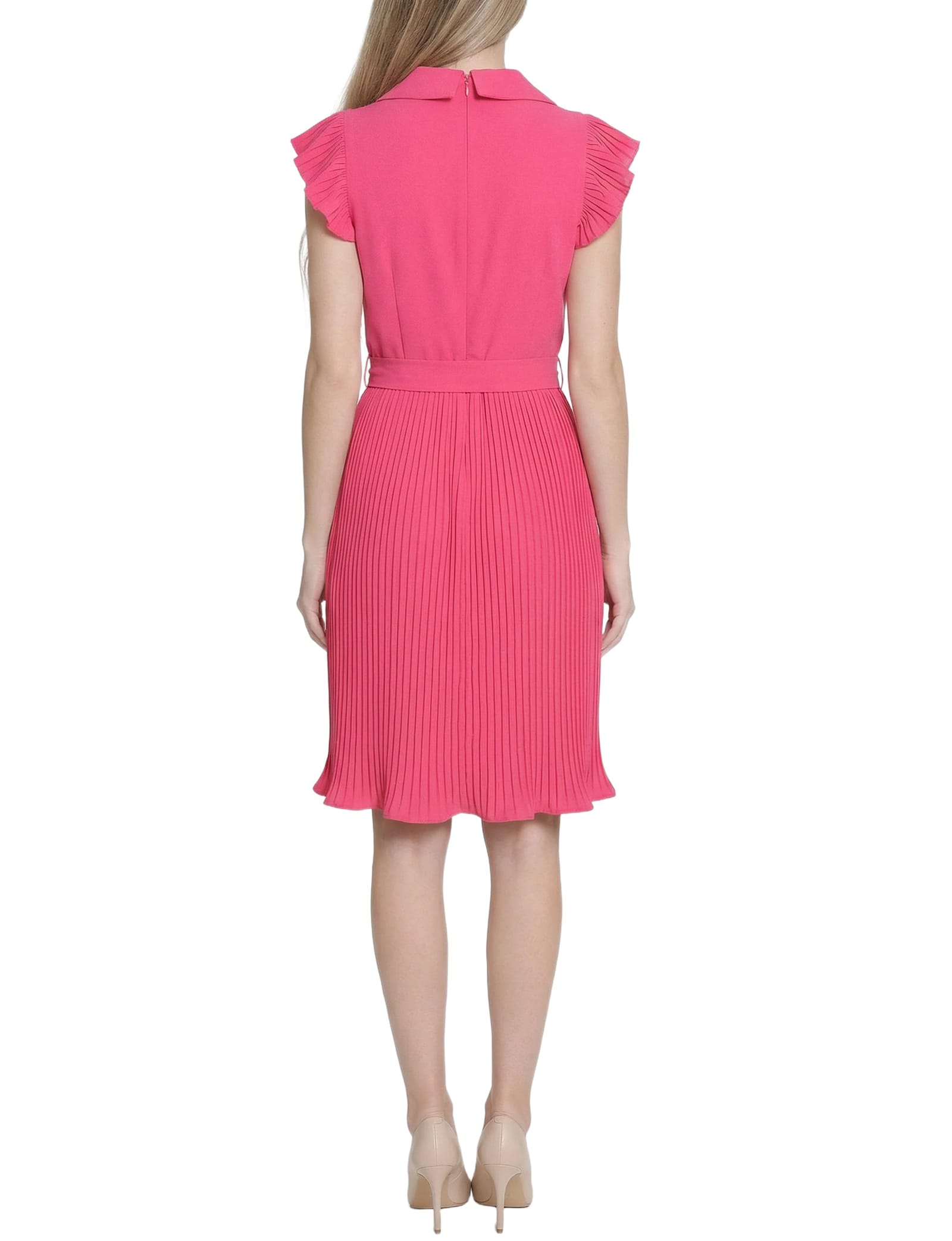Petite Plissé Pleated Short Sleeve Dress thumbnail 4