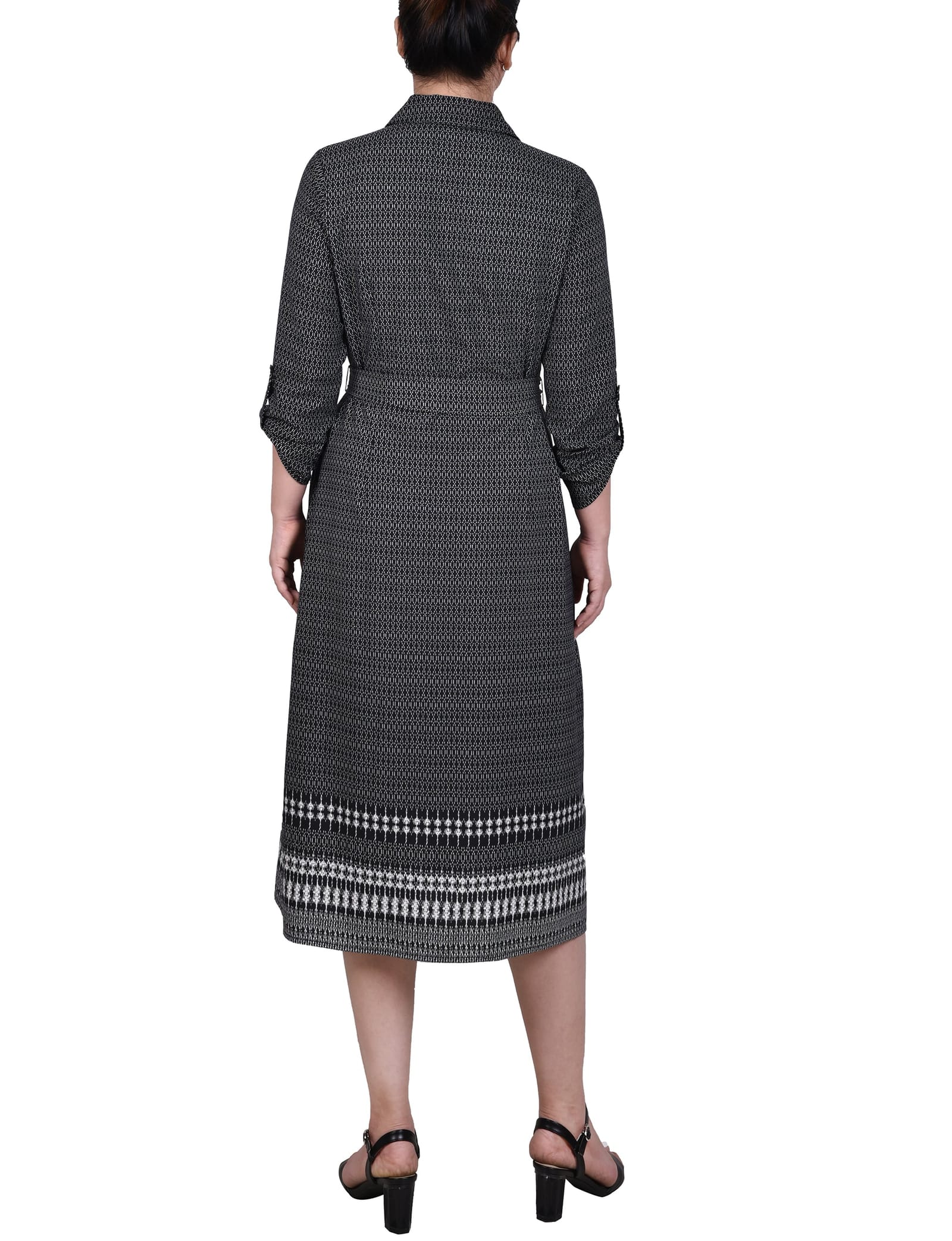 3/4 Roll Tab Sleeve Belted Shirtdress thumbnail 3