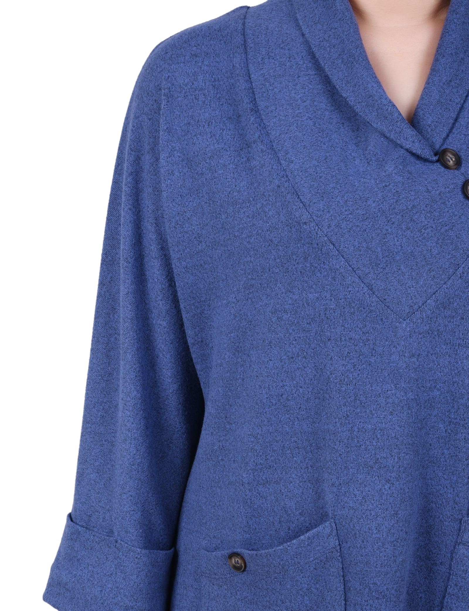 Petite Long Sleeve Shawl Collar Top with Pockets thumbnail 4