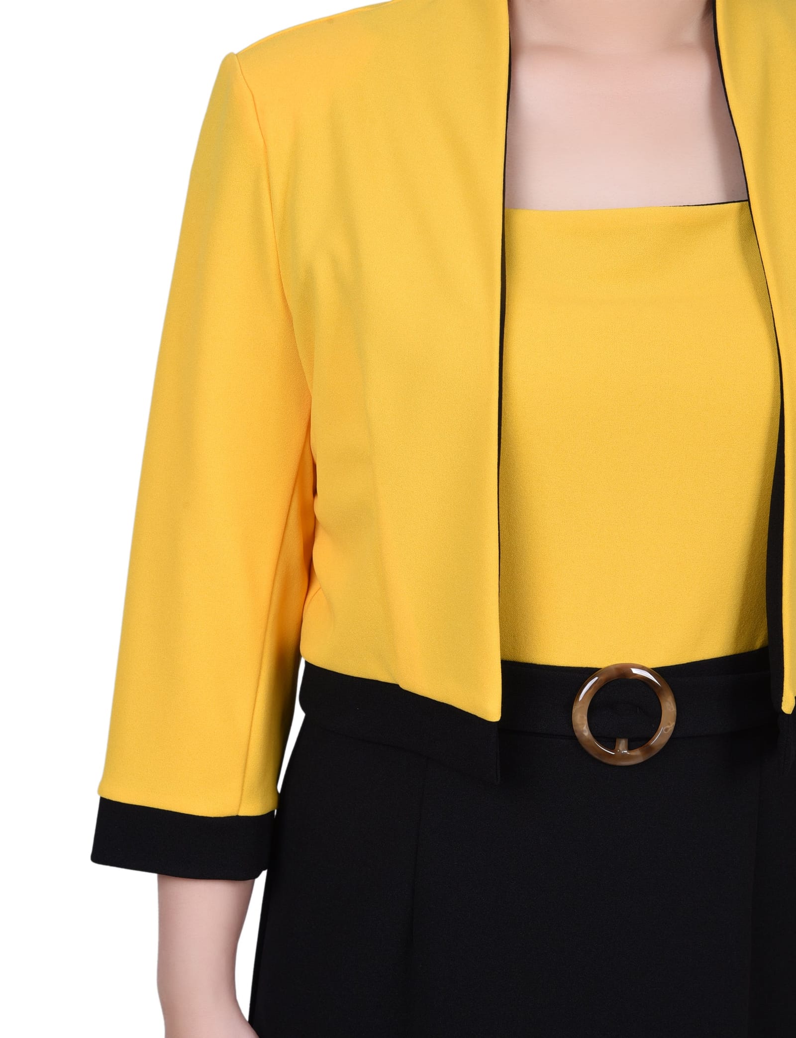 3/4 Sleeve 2 Piece Colorblocked Dress Set thumbnail 3