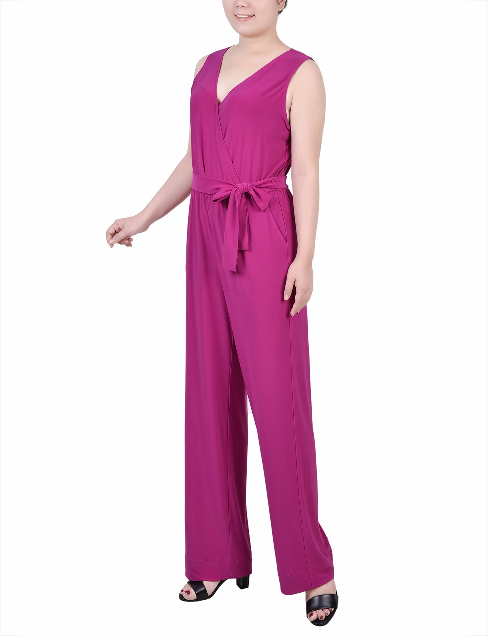 Petite Sleeveless Belted Jumpsuit thumbnail 2