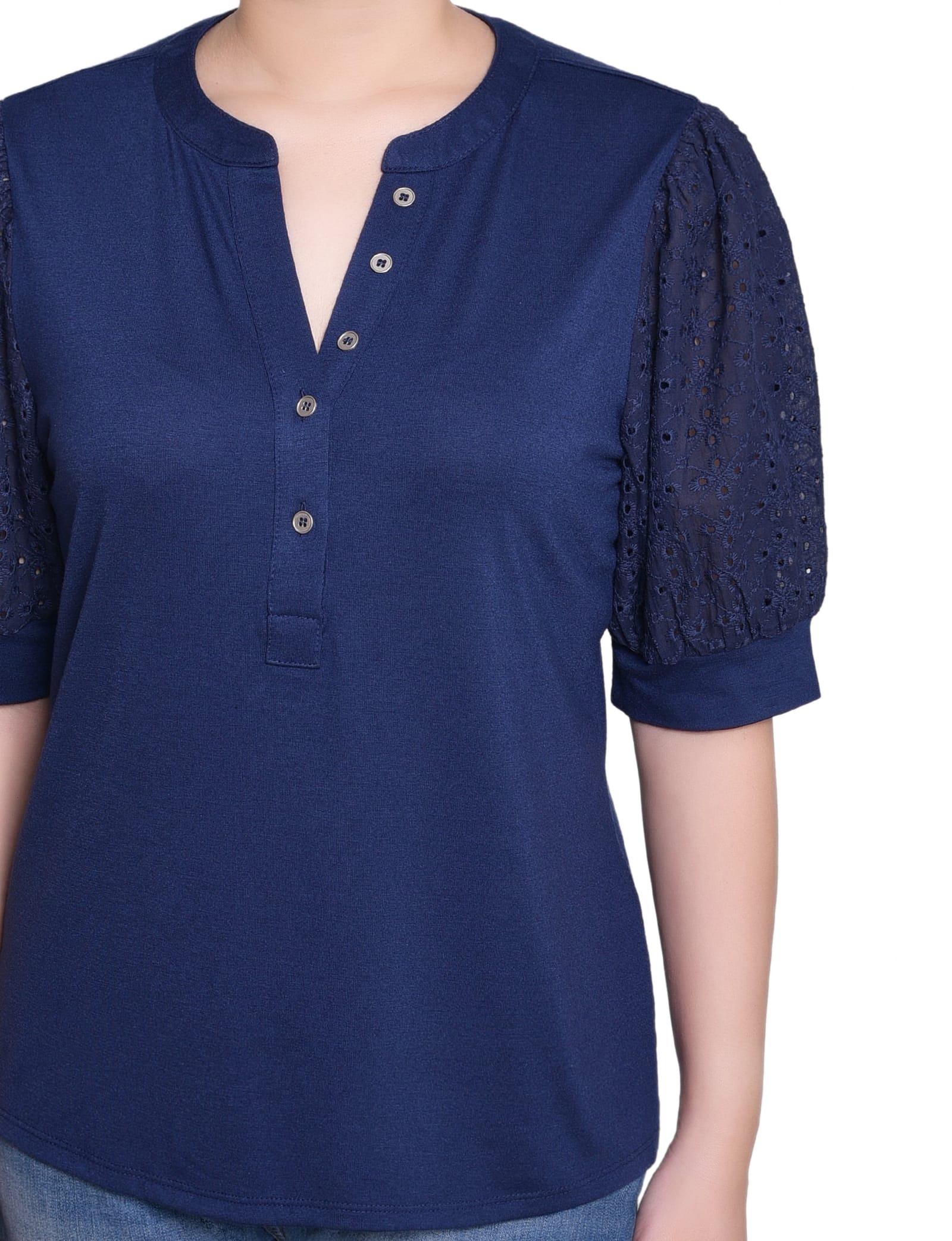 Petite Puff Elbow Sleeve Top thumbnail 4