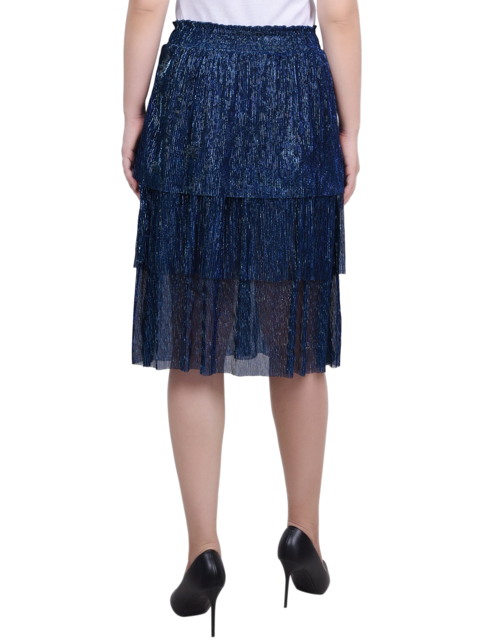 Petite Tiered Mesh Plisse Skirt thumbnail 4