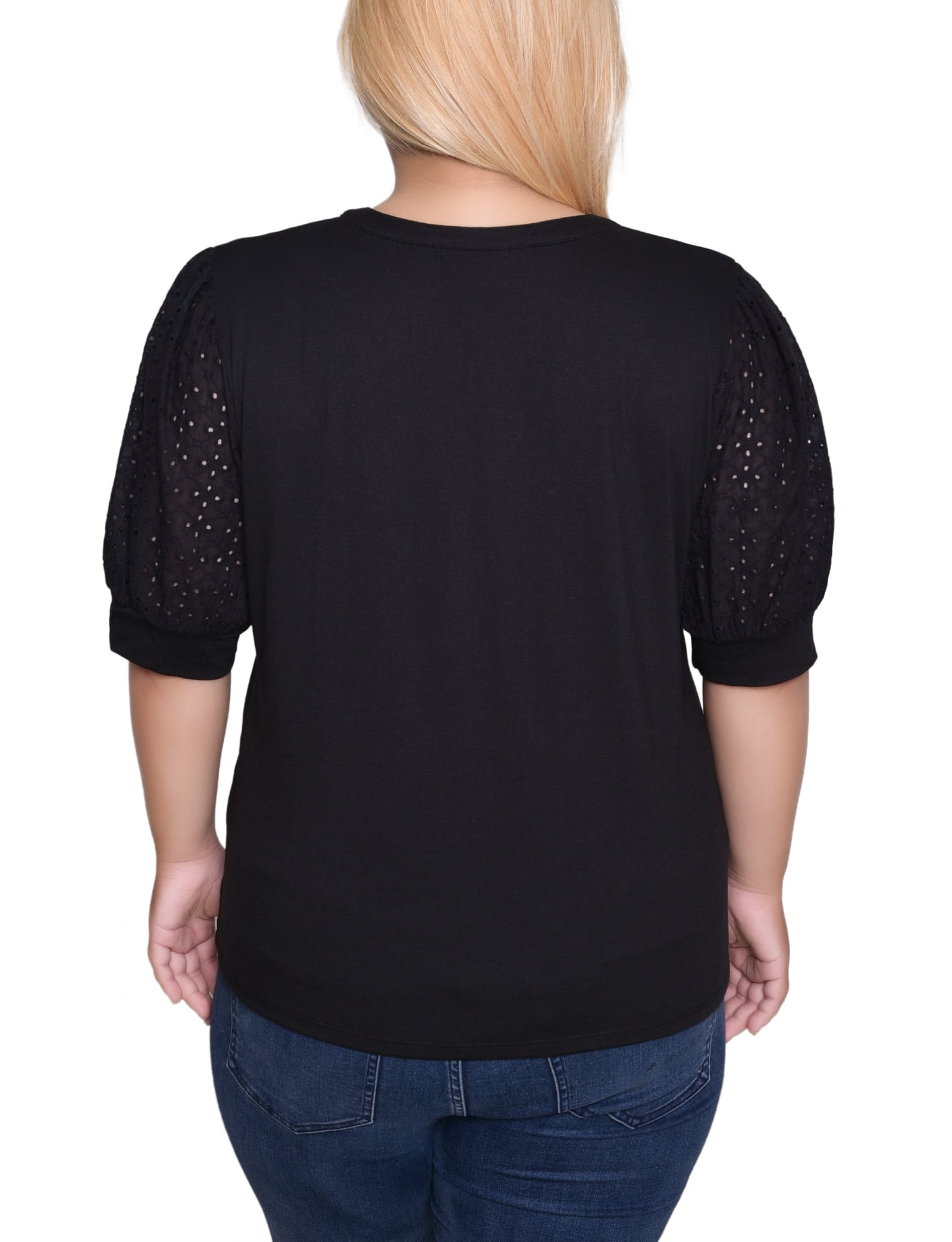 Plus Size Puff Elbow Sleeve Top thumbnail 3