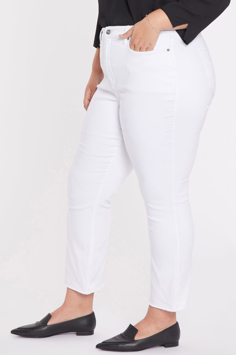 Slim Bootcut Ankle Jeans in Plus Size thumbnail 3