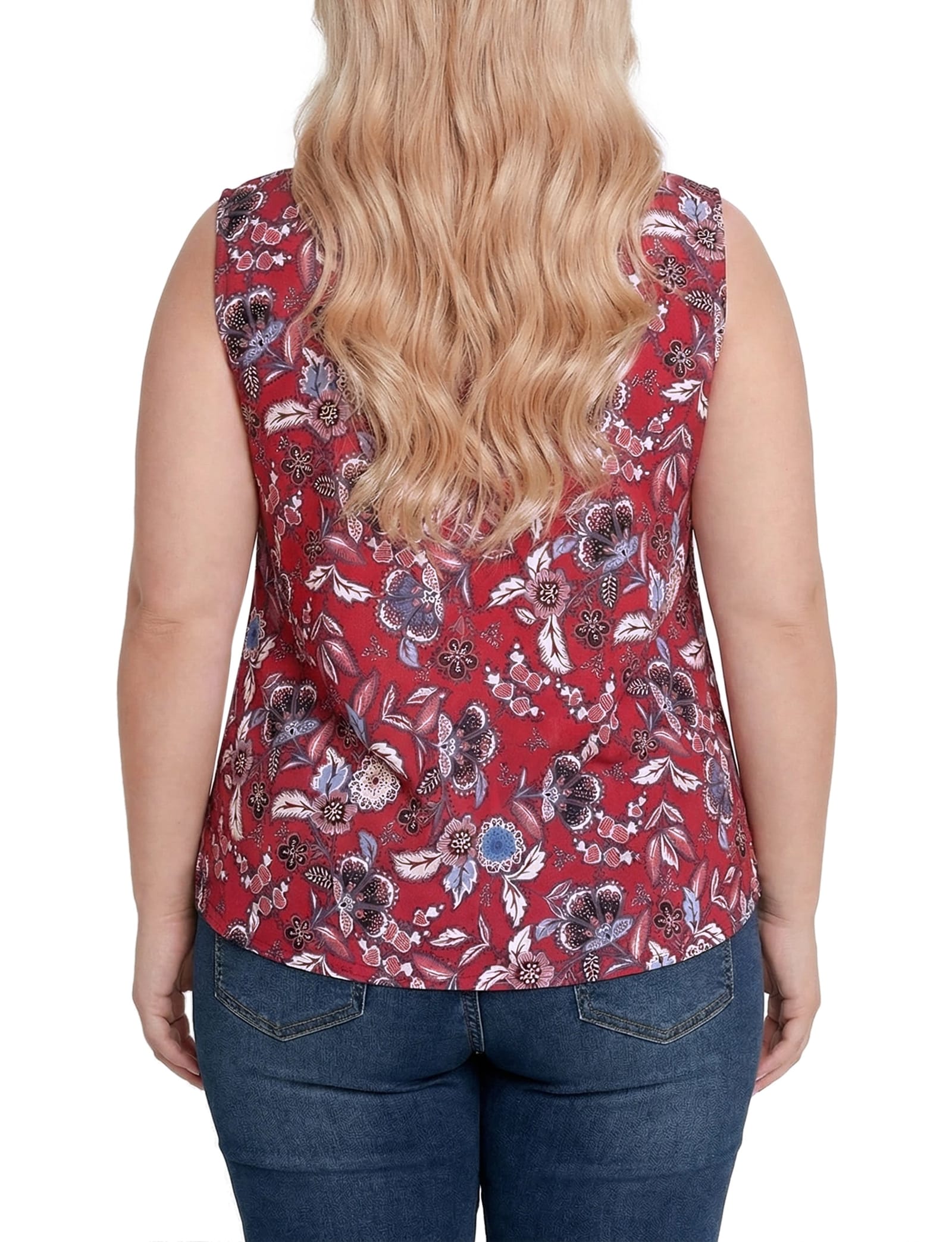 Plus Size Sleeveless Knit V Neck Top thumbnail 3