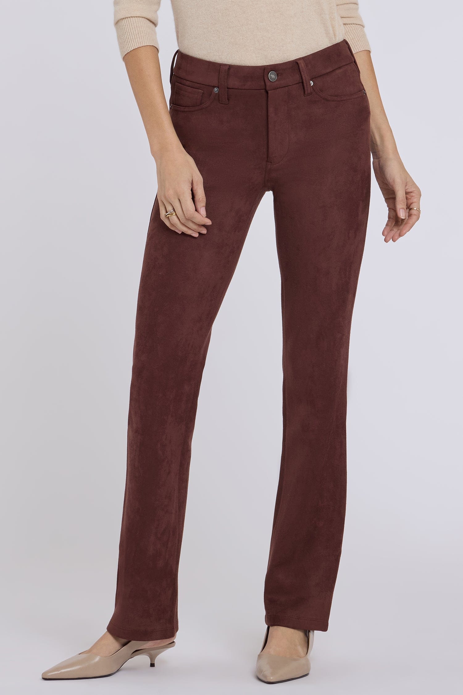 Faux Suede Marilyn Straight Pants in Petite thumbnail 5