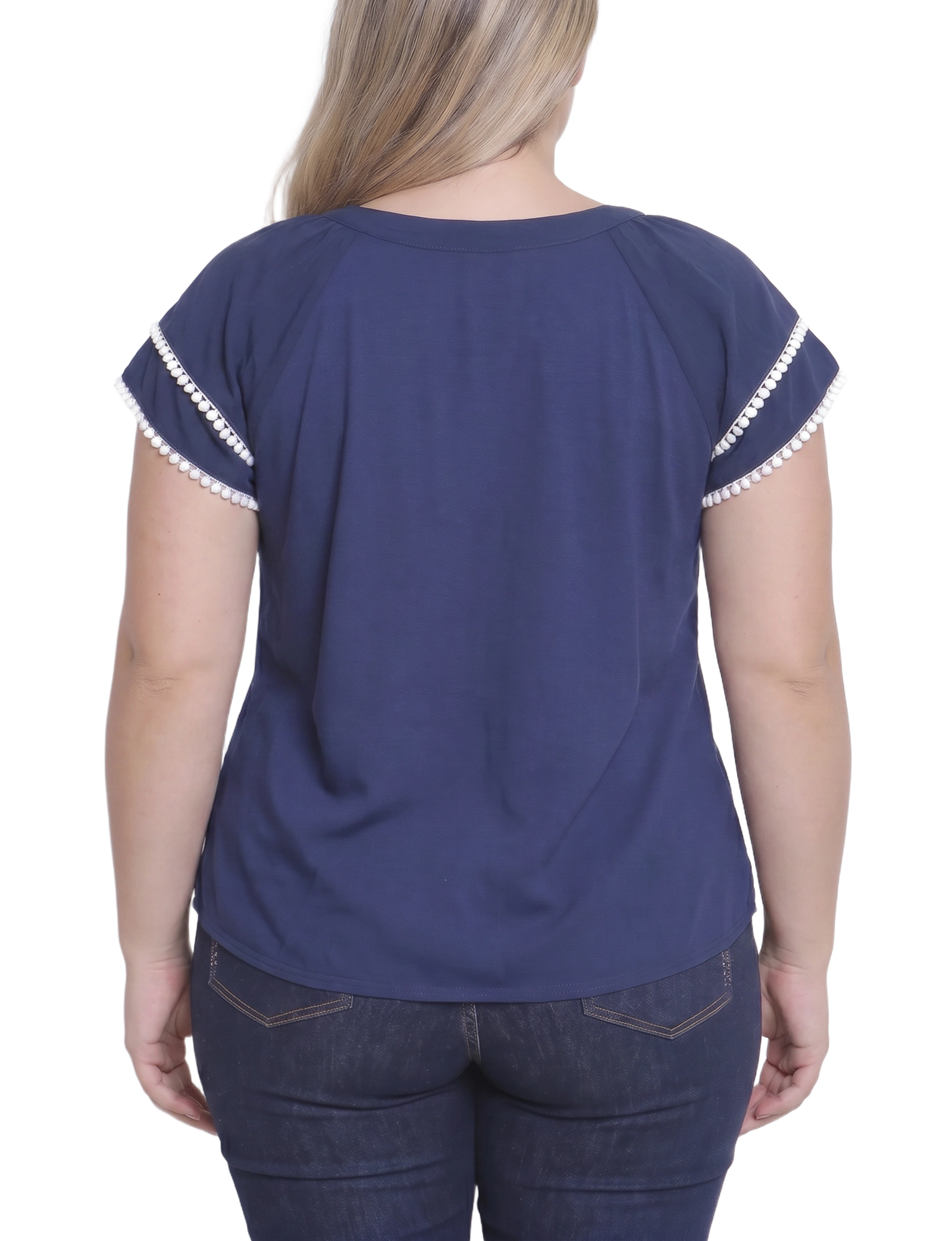 Plus Size Double-Layer V-Neck Blouse thumbnail 3