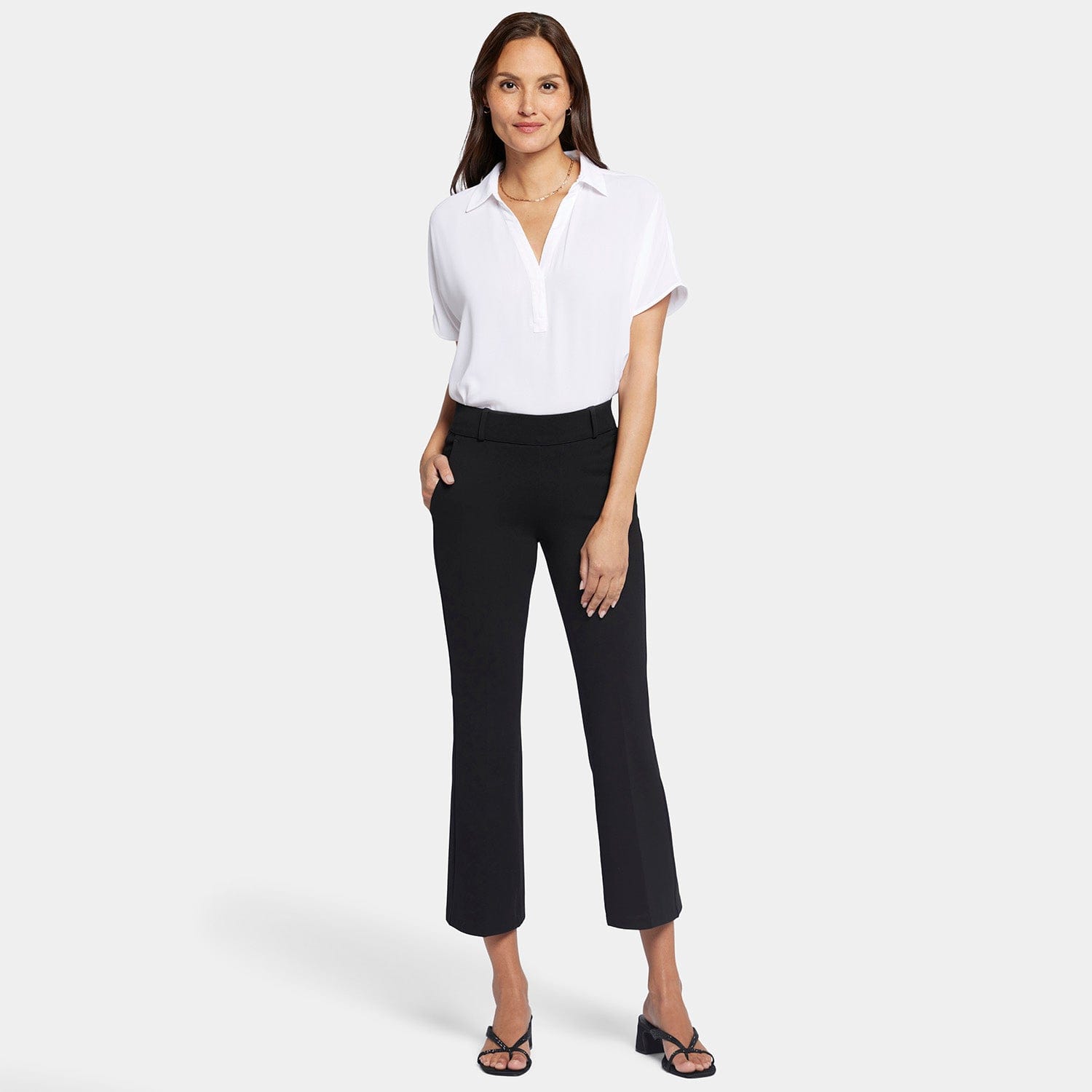 Pull-on Flared Ankle Trouser Pants thumbnail 7