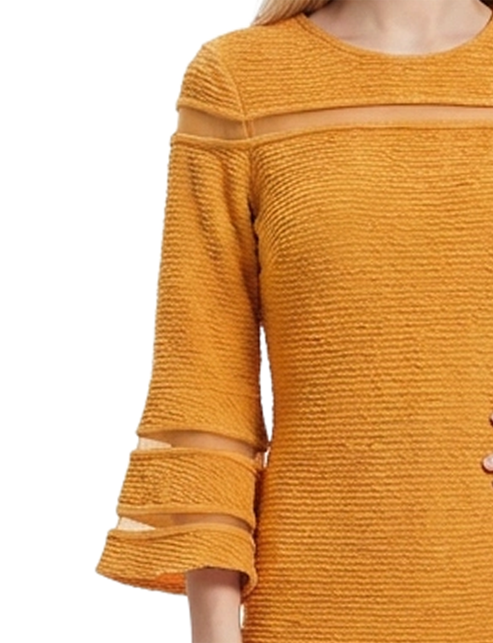 Long Bell Sleeve Dress with Contrast Striping thumbnail 3