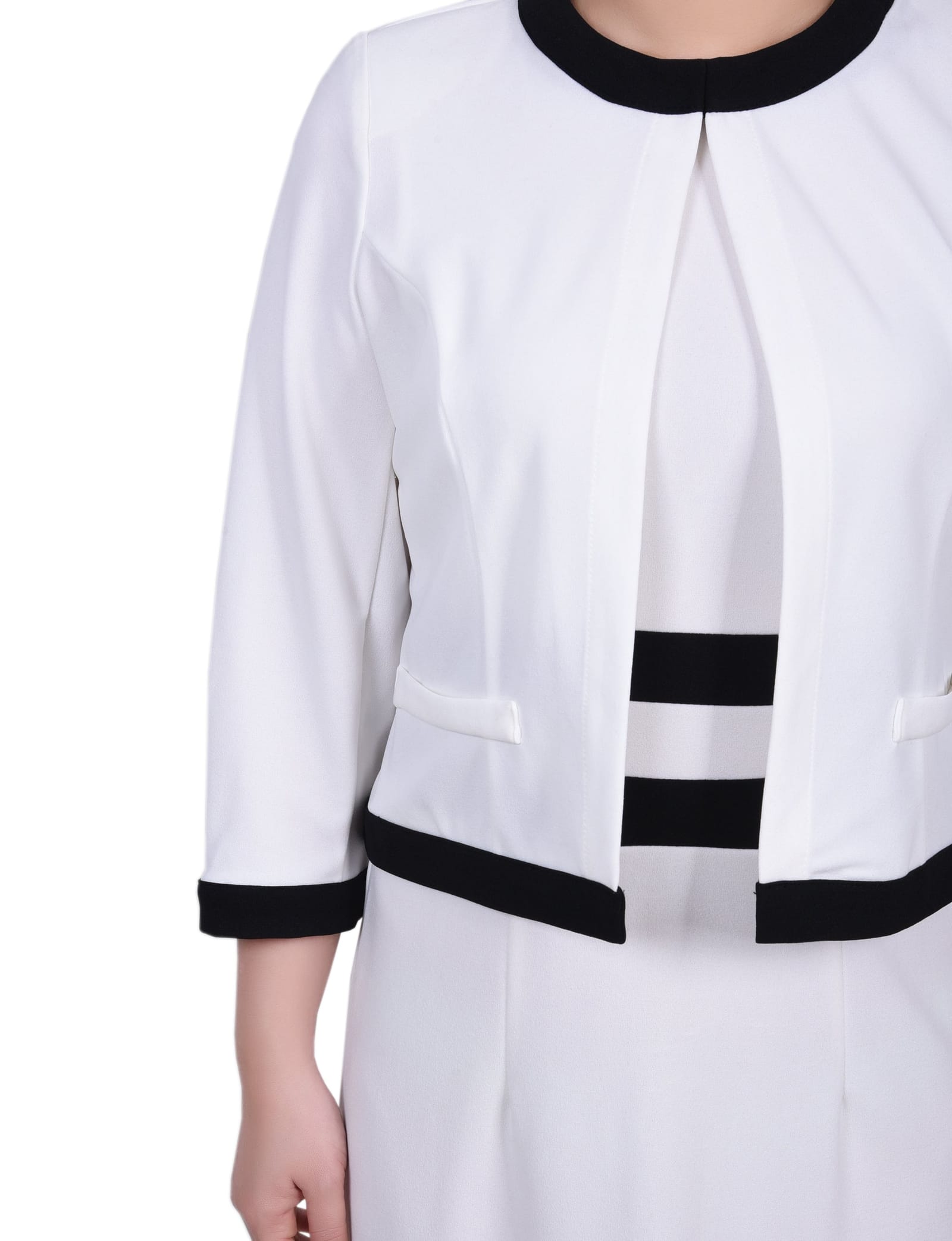 Elbow Sleeve Colorblocked 2 Piece Dress Set thumbnail 3