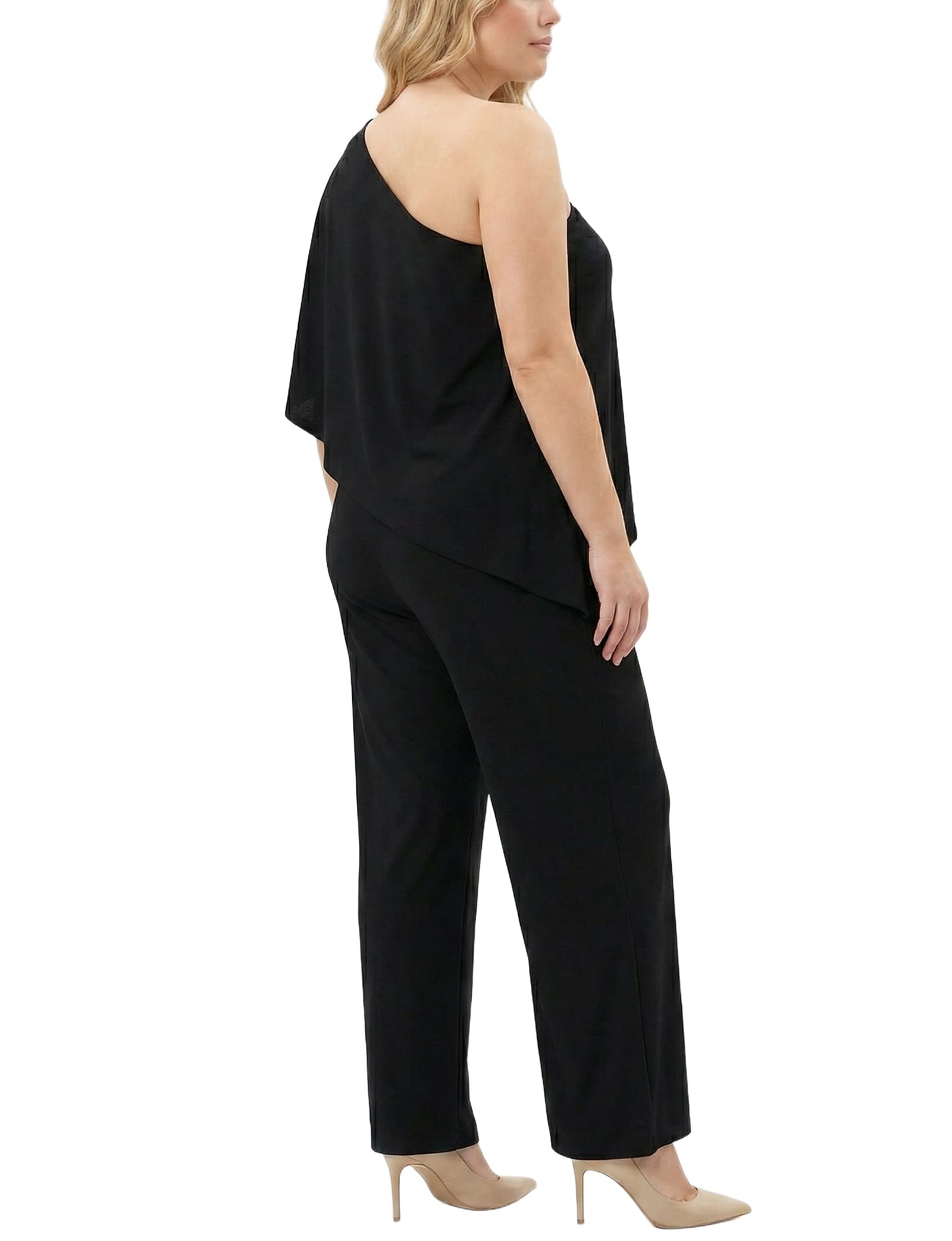 Plus Size Cape-Top Knit Jumpsuit thumbnail 2
