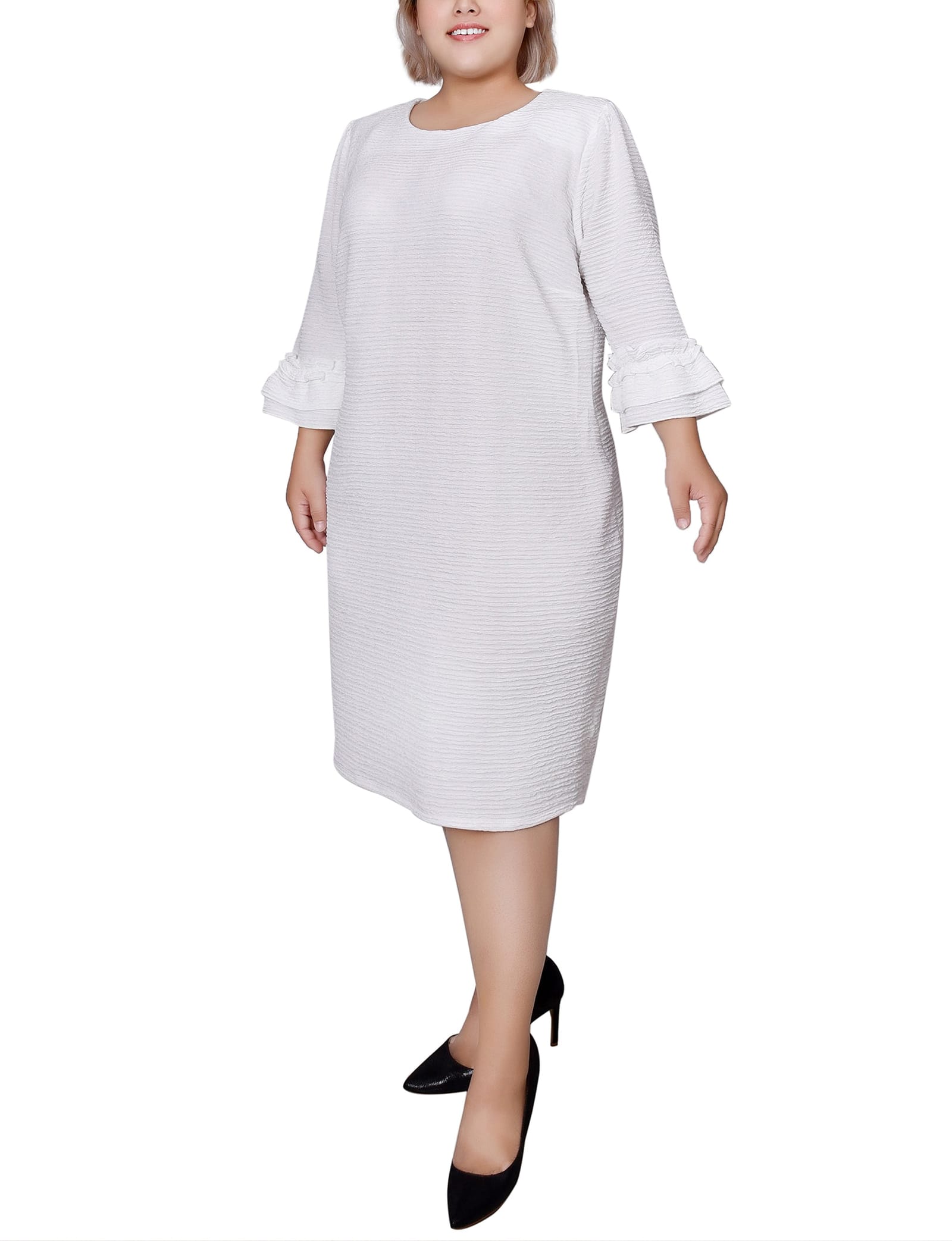 Plus Size 3/4 Sleeve Textured Knit Dress thumbnail 2