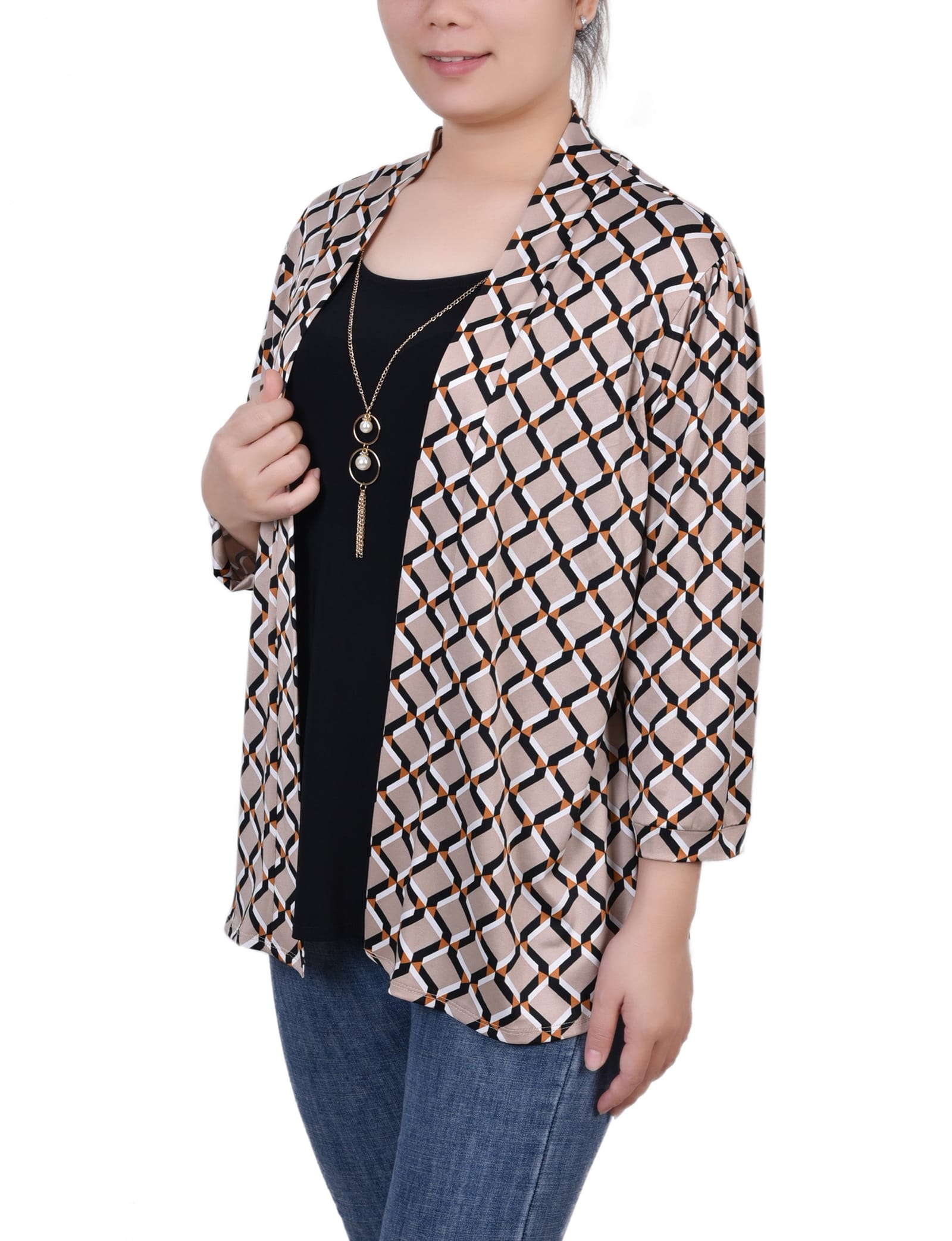 3/4 Sleeve Two-Fer Top thumbnail 2