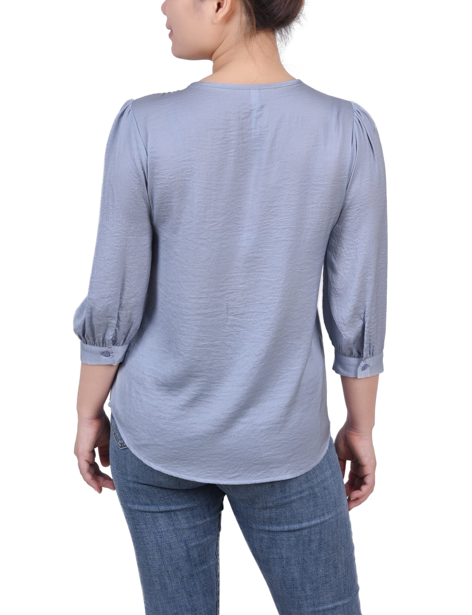 Elbow Sleeve Satin Blouse thumbnail 3