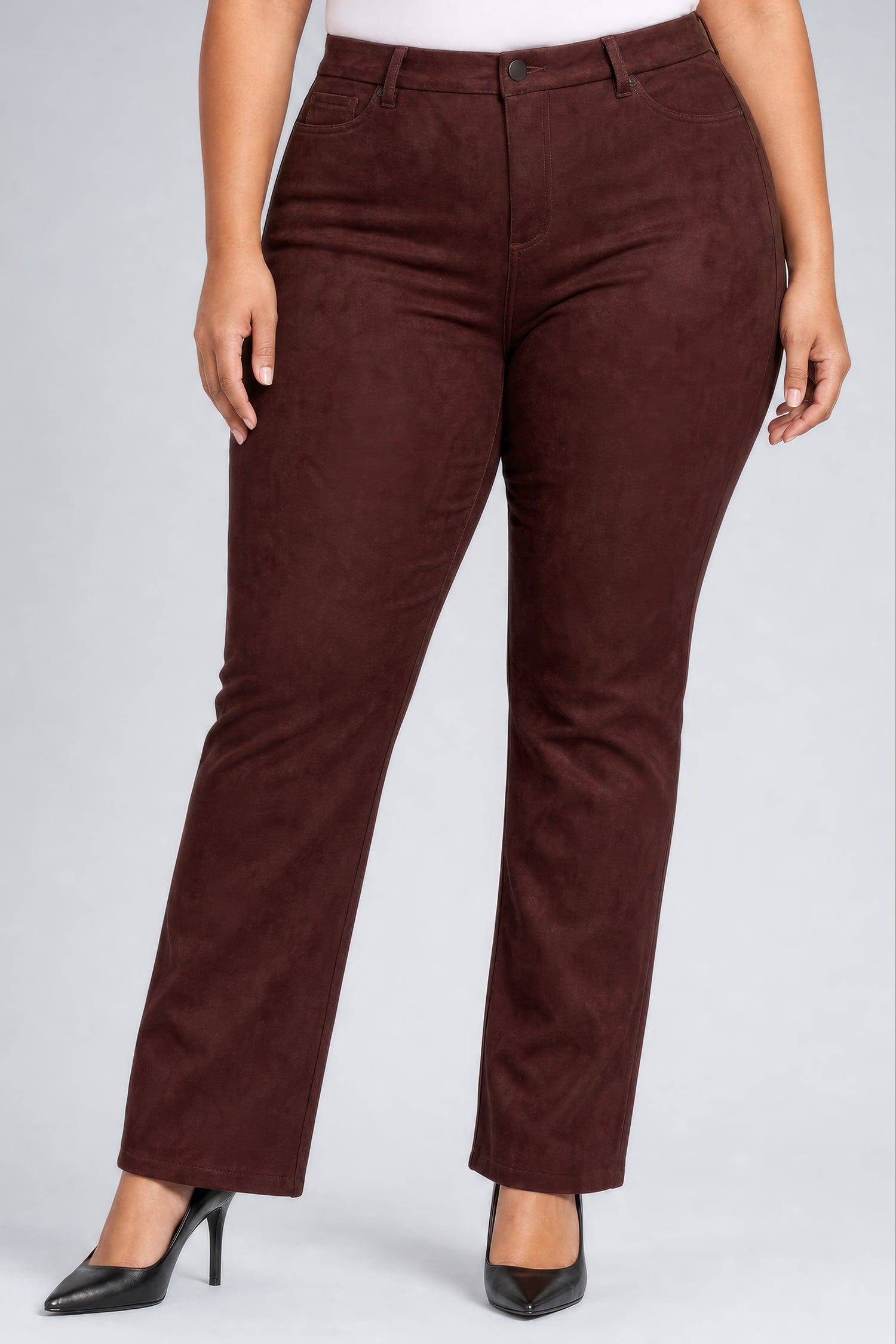 Faux Suede Marilyn Straight Pants in Plus Size thumbnail 4
