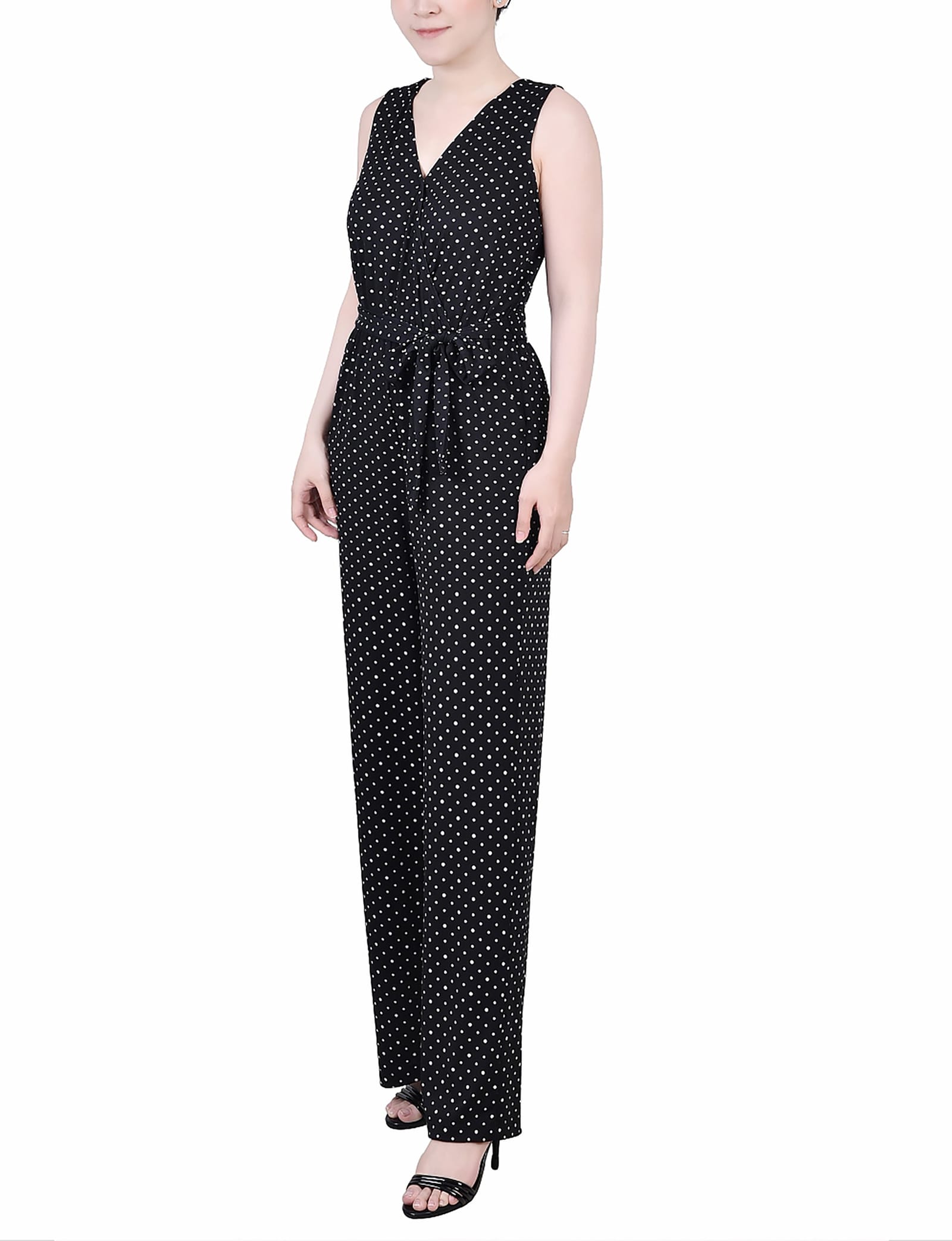 Petite Sleeveless Belted Jumpsuit thumbnail 3