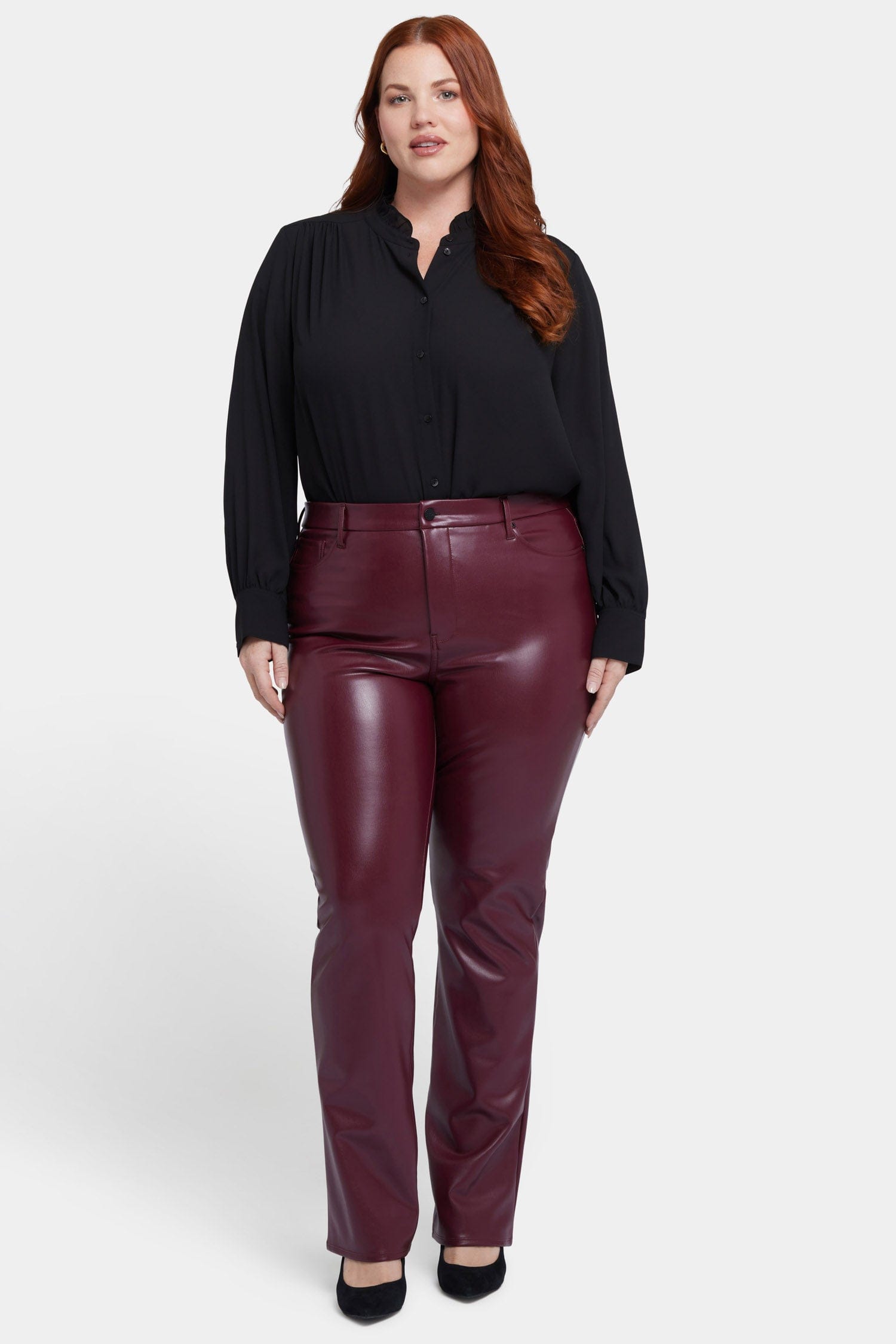 Faux Leather Marilyn Straight Pants in Plus Size thumbnail 4