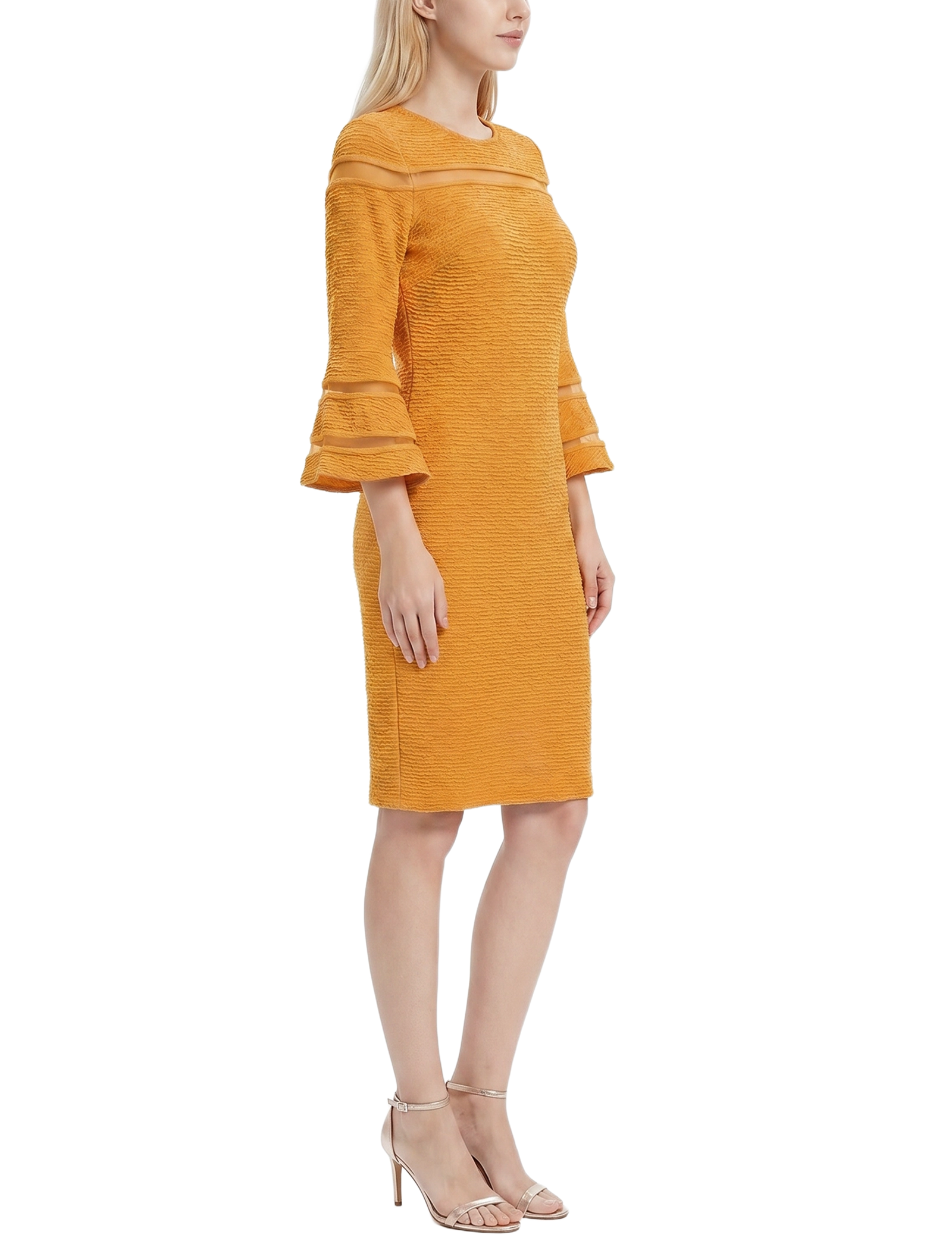 Long Bell Sleeve Dress with Contrast Striping thumbnail 2