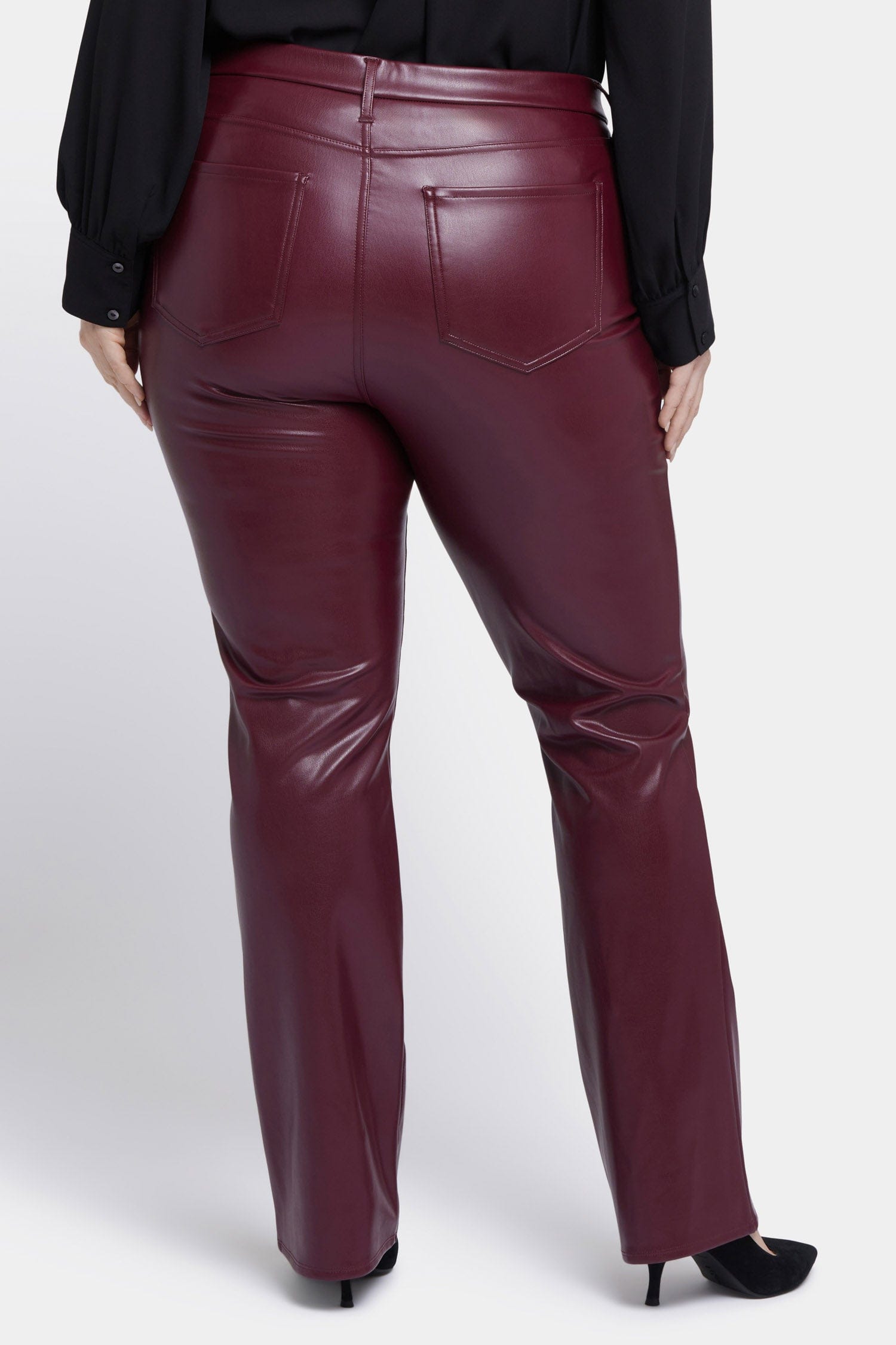 Faux Leather Marilyn Straight Pants in Plus Size thumbnail 2